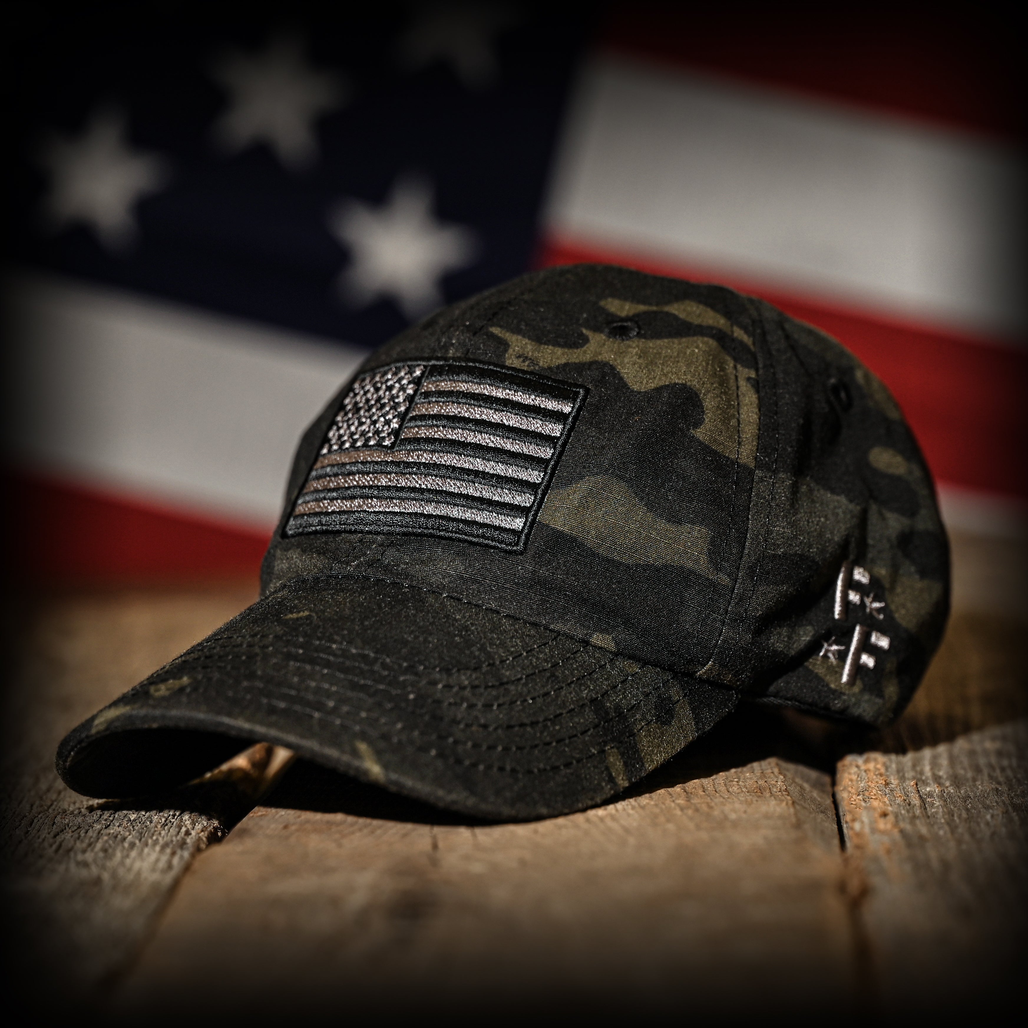 Black Multicam Full Fabric American Flag Range Hat – Freedom Fatigues