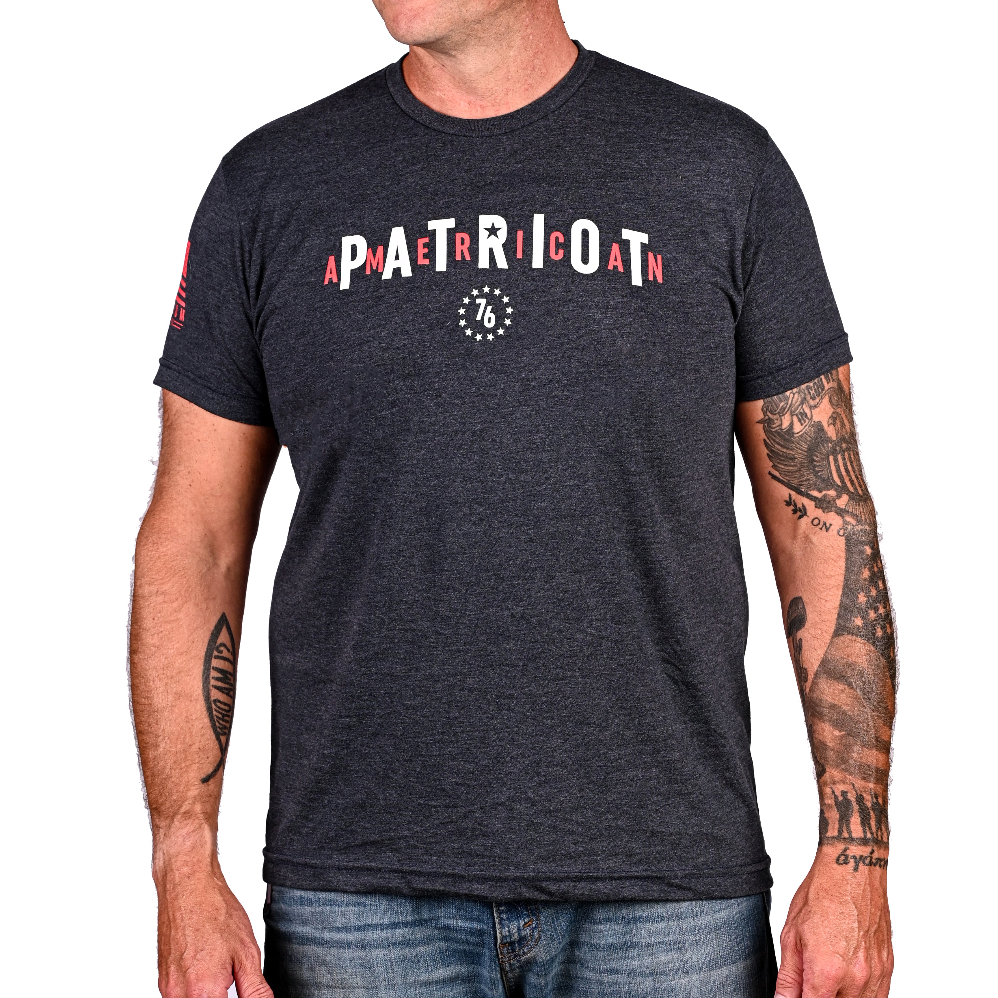 Front View of the Men's American Patriot Tshirt