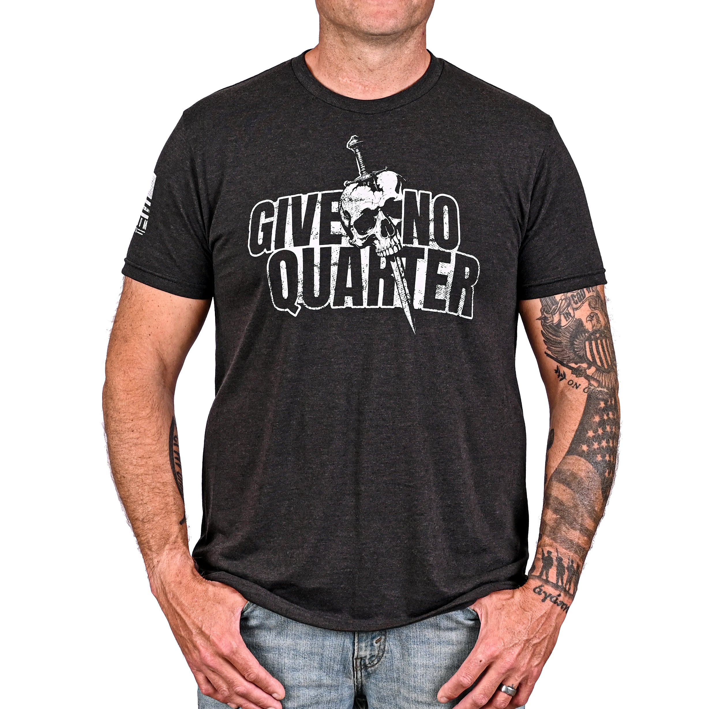 Men's Give No Quarter Patriotic T-Shirt, Front View