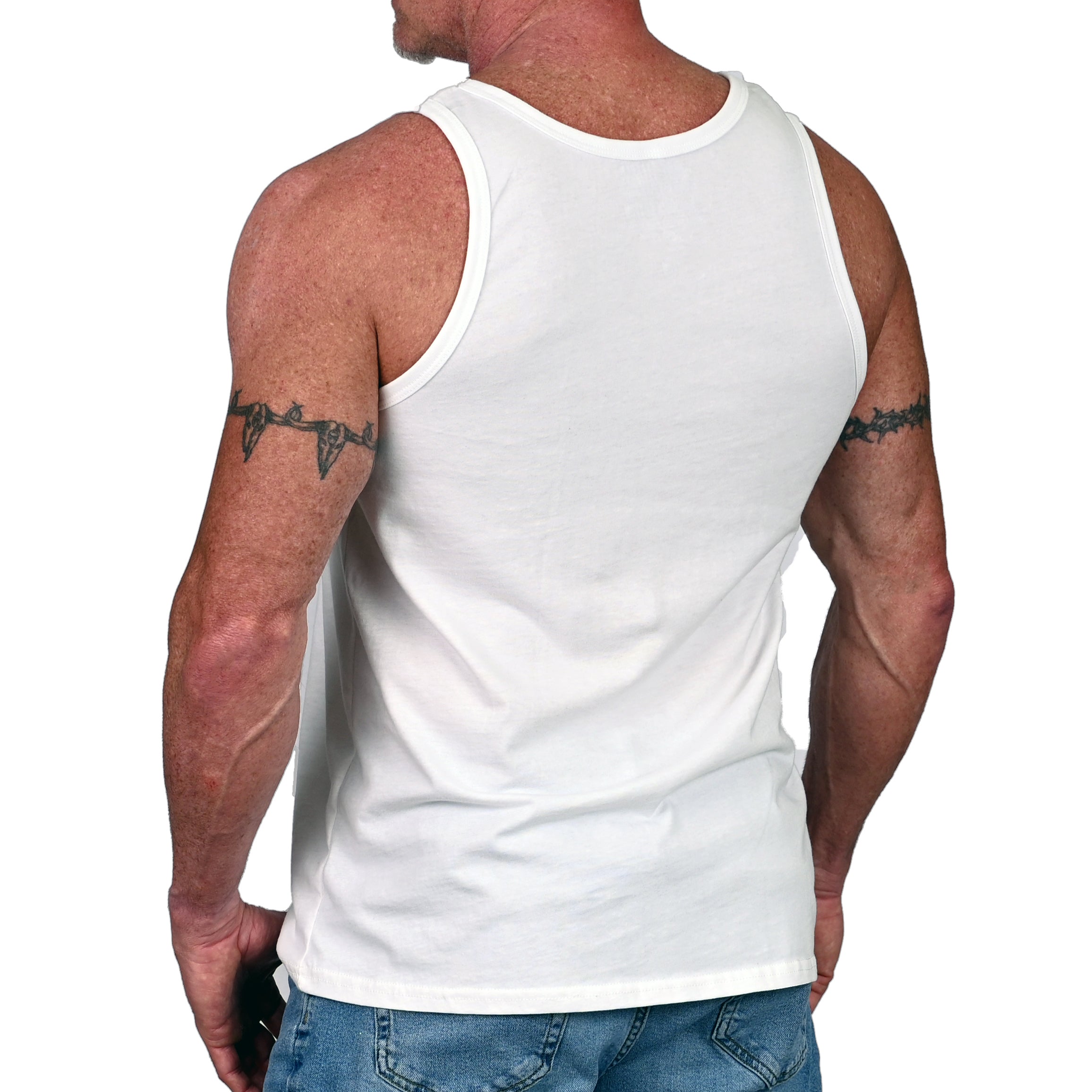 Men's Live Free Patriotic Tank Top Back Left