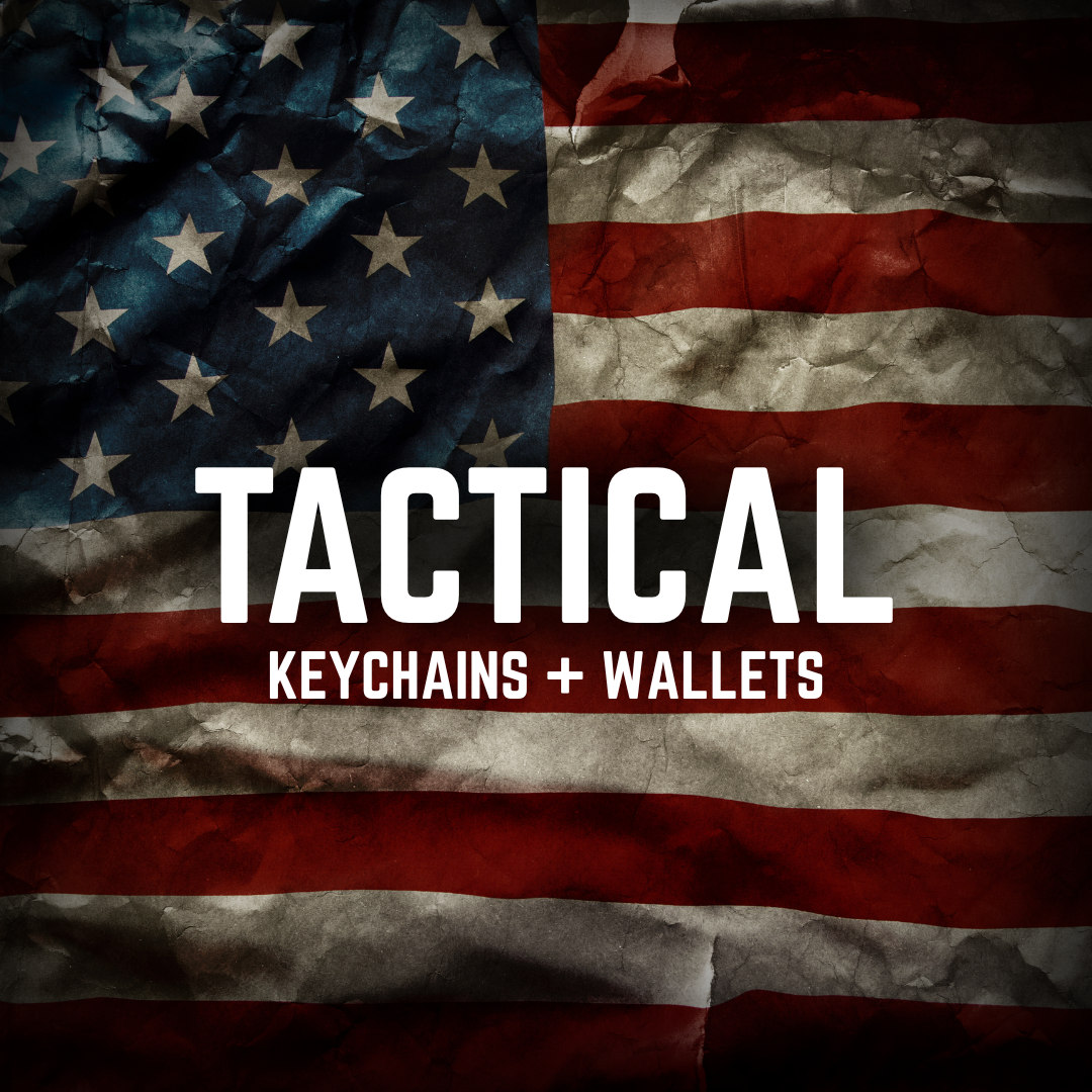 Collection of Tactical Keychains and Wallets