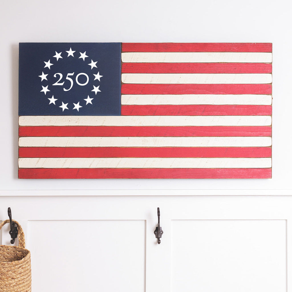 Freedom 250 Classic Wooden American Flag