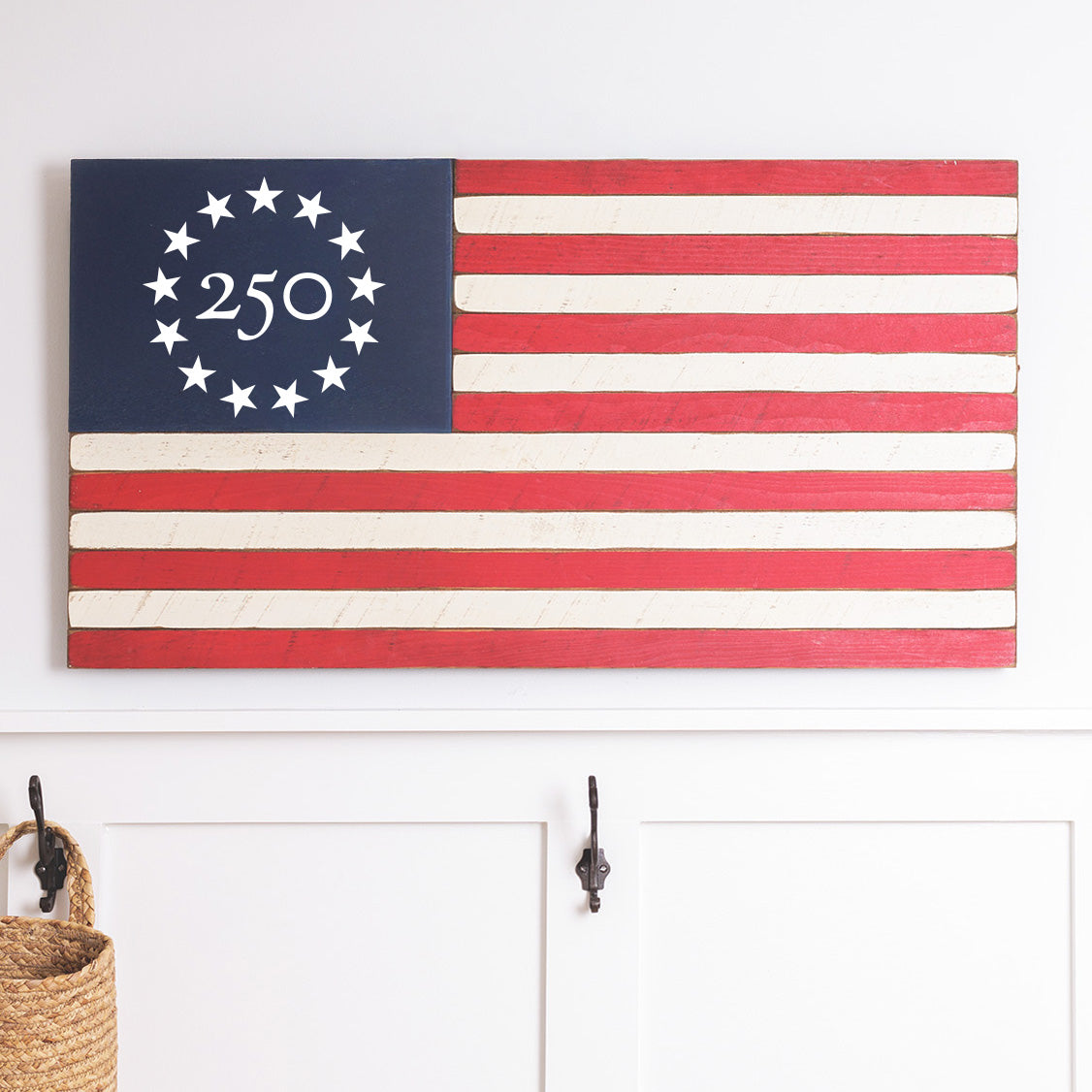 Freedom 250 Classic Wooden American Flag