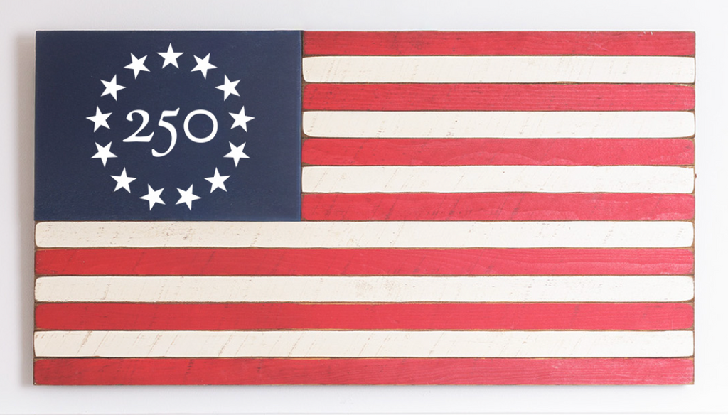 Freedom 250 Classic Wooden American Flag