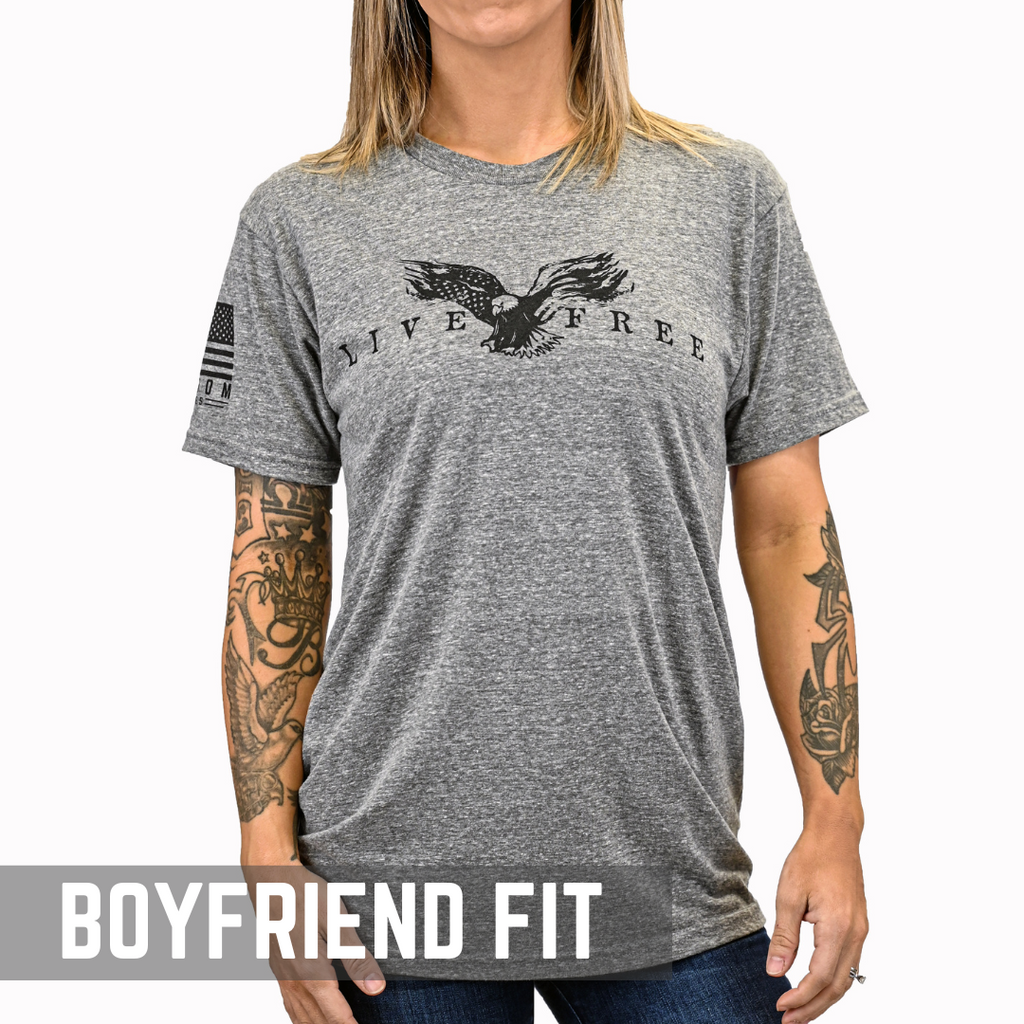 Women's Live Free Patriotic T-Shirt for Sale