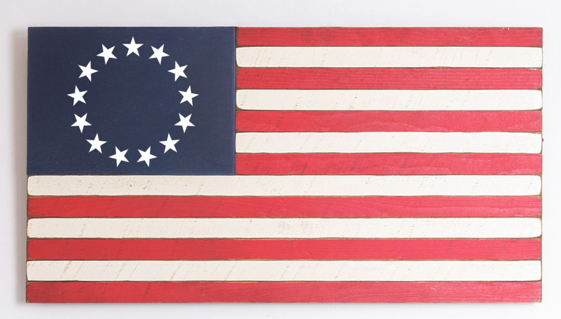 Betsy Ross Classic Wooden American Flag