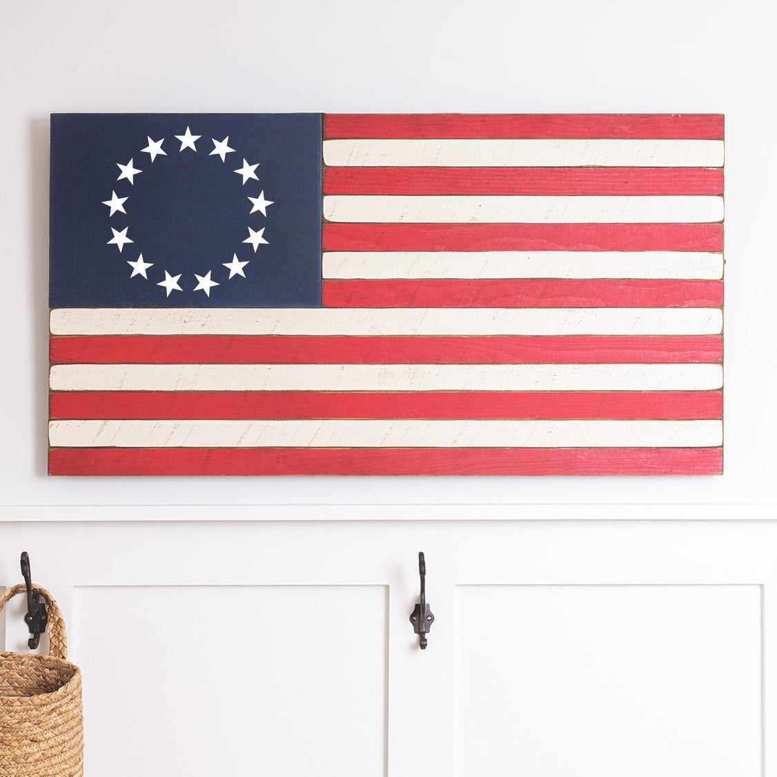Betsy Ross Classic Wooden American Flag