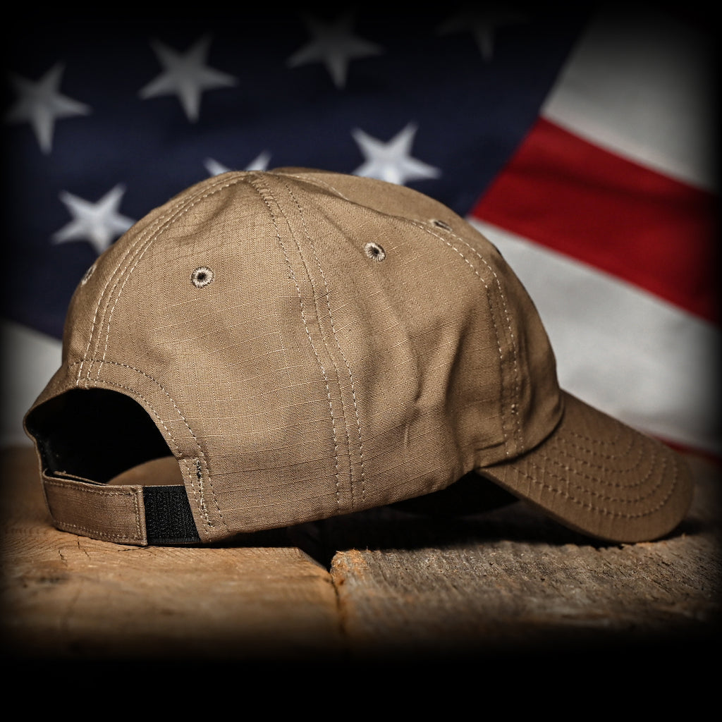 Coyote Brown Ripstop Full Fabric American Flag Range Hat