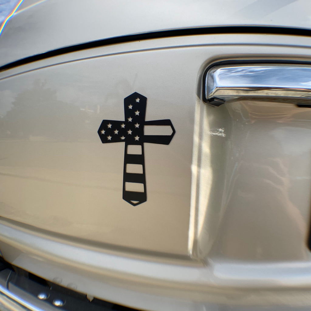 God and Country American Flag Cross Magnet