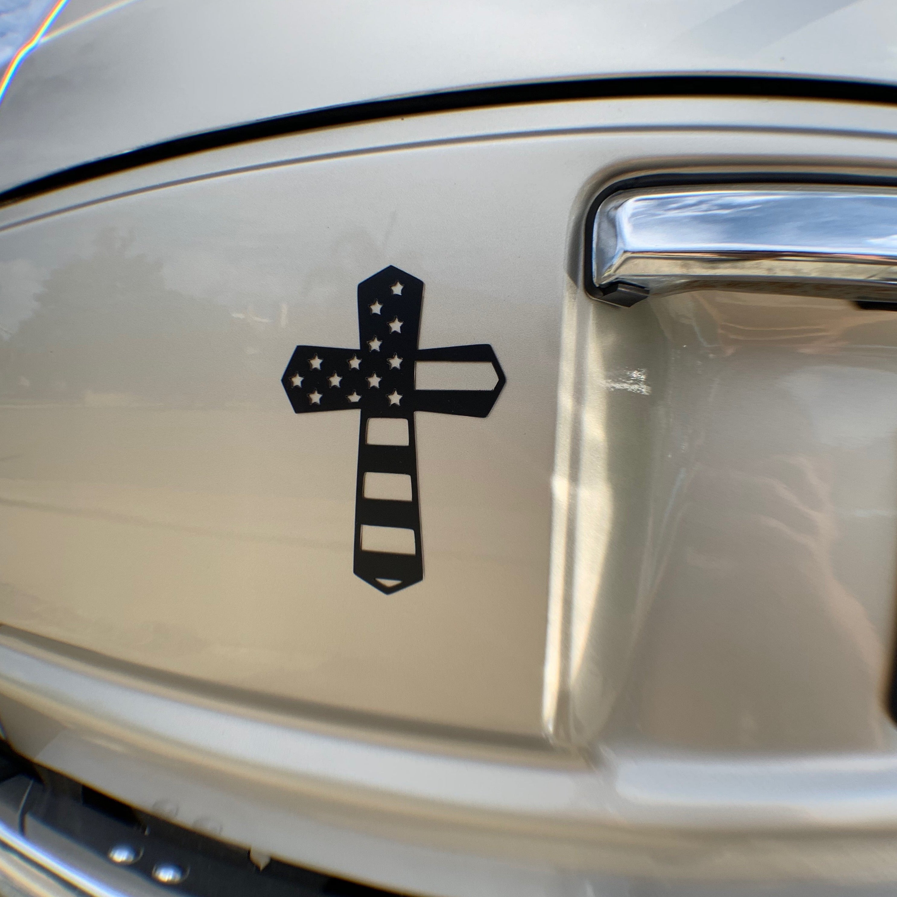 God and Country American Flag Cross Magnet
