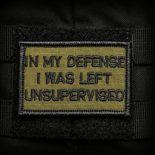 My Defense I Was Left Unsupervised 2x3 Velcro Patch