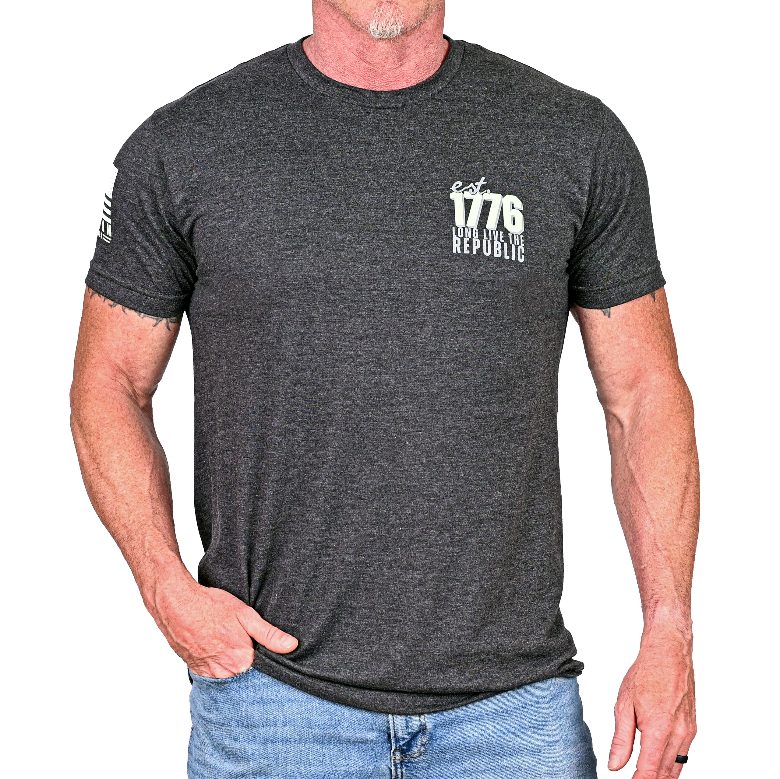 Men's Long Live The Republic Patriotic T-shirt Front View