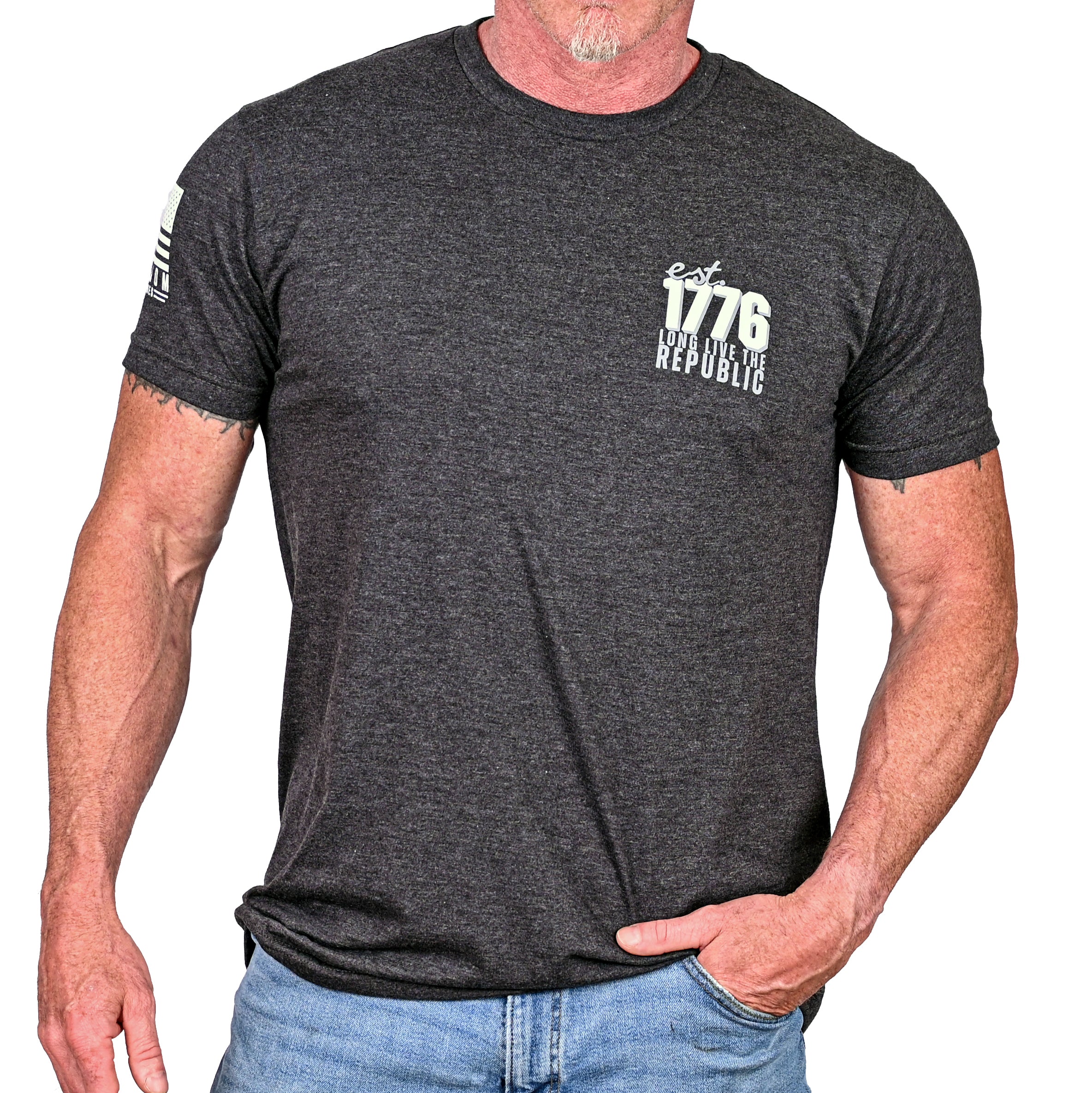 Men's Long Live The Republic Patriotic T-shirt Front View