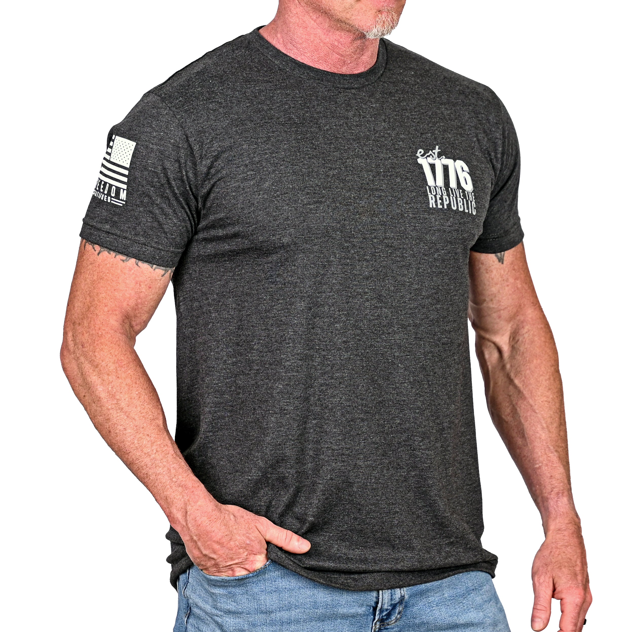 Men's Long Live The Republic Patriotic T-shirt Front View