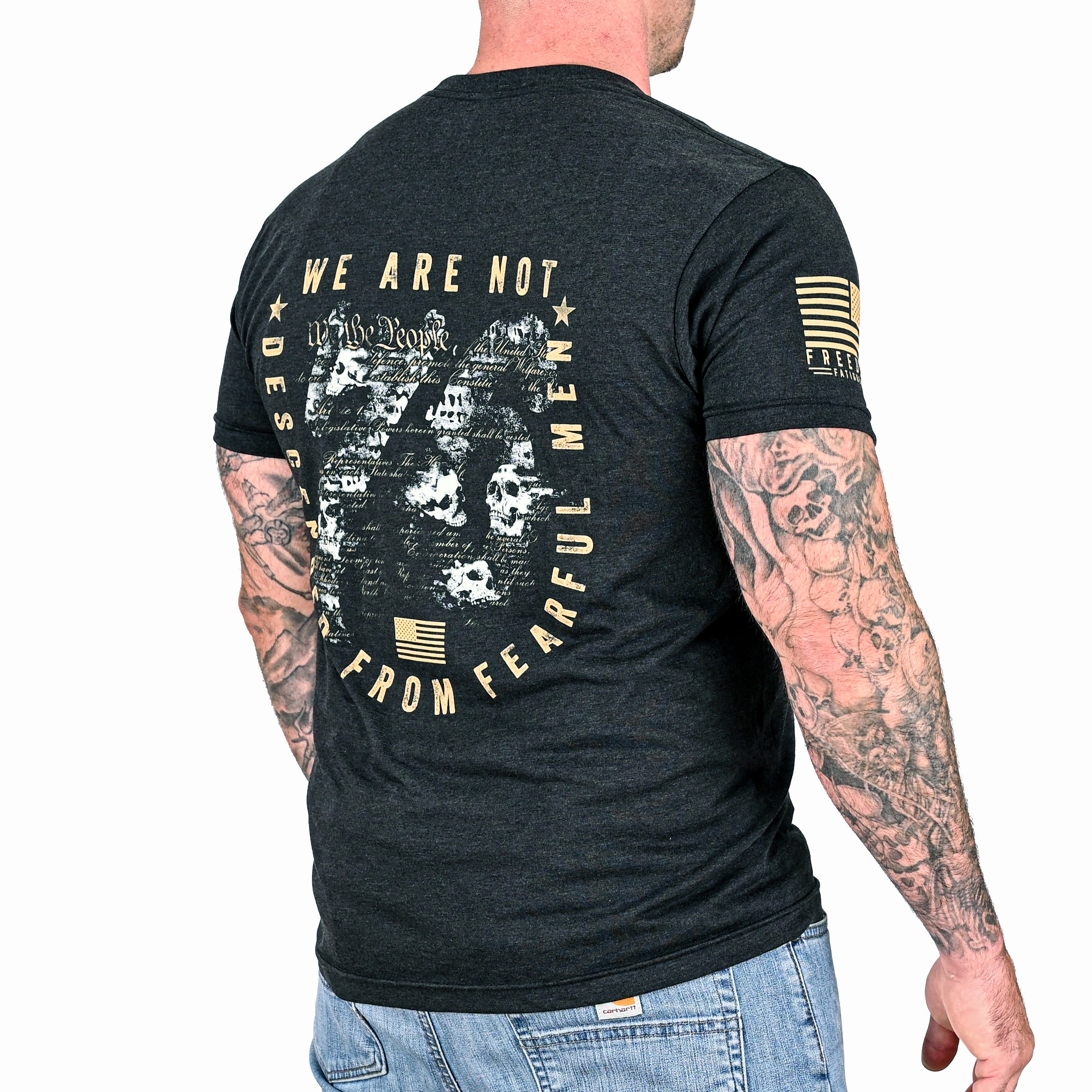Men's We Are Not Descended from Fearful Men Patriotic T-Shirt