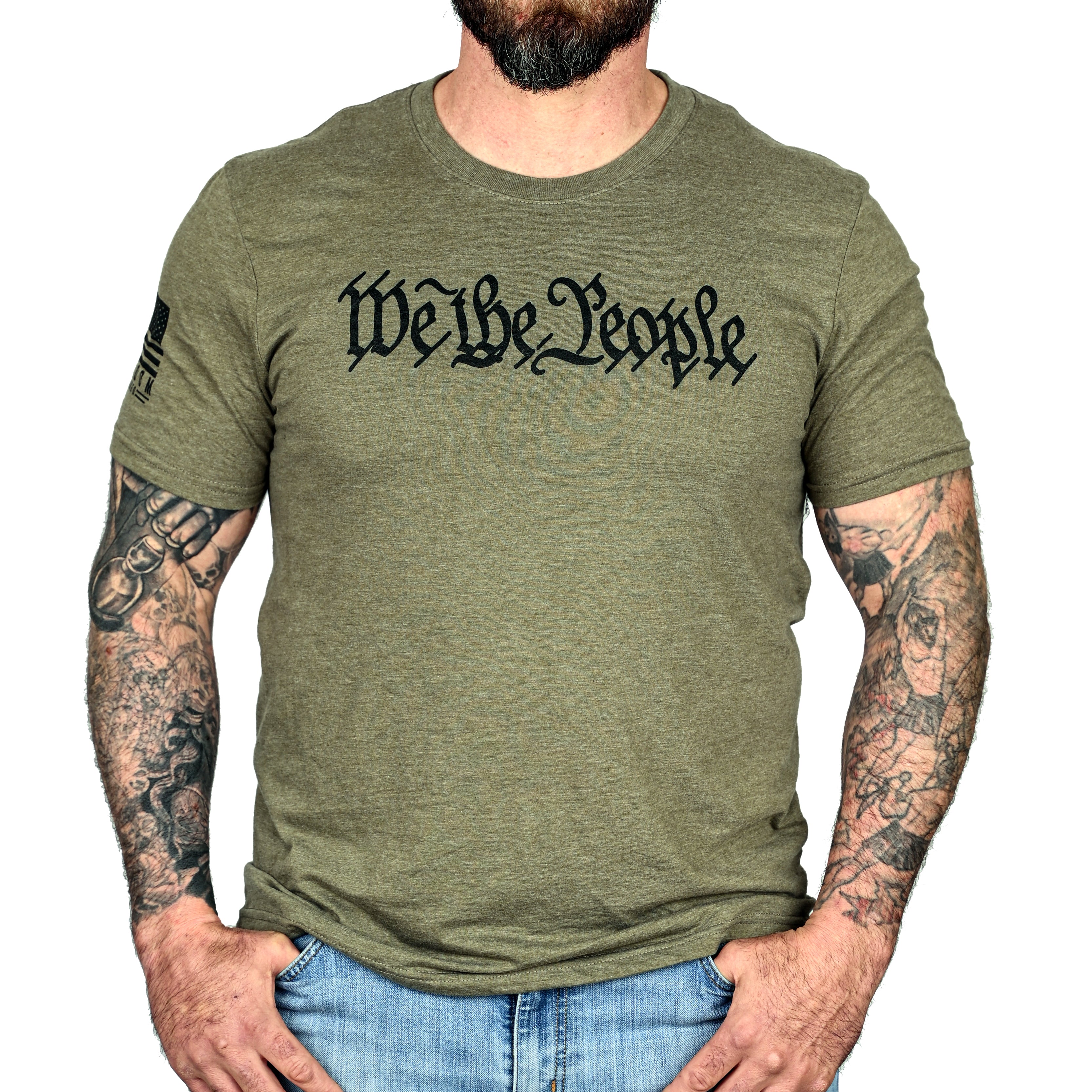 Men's We The People Military Green Patriotic T-Shirt