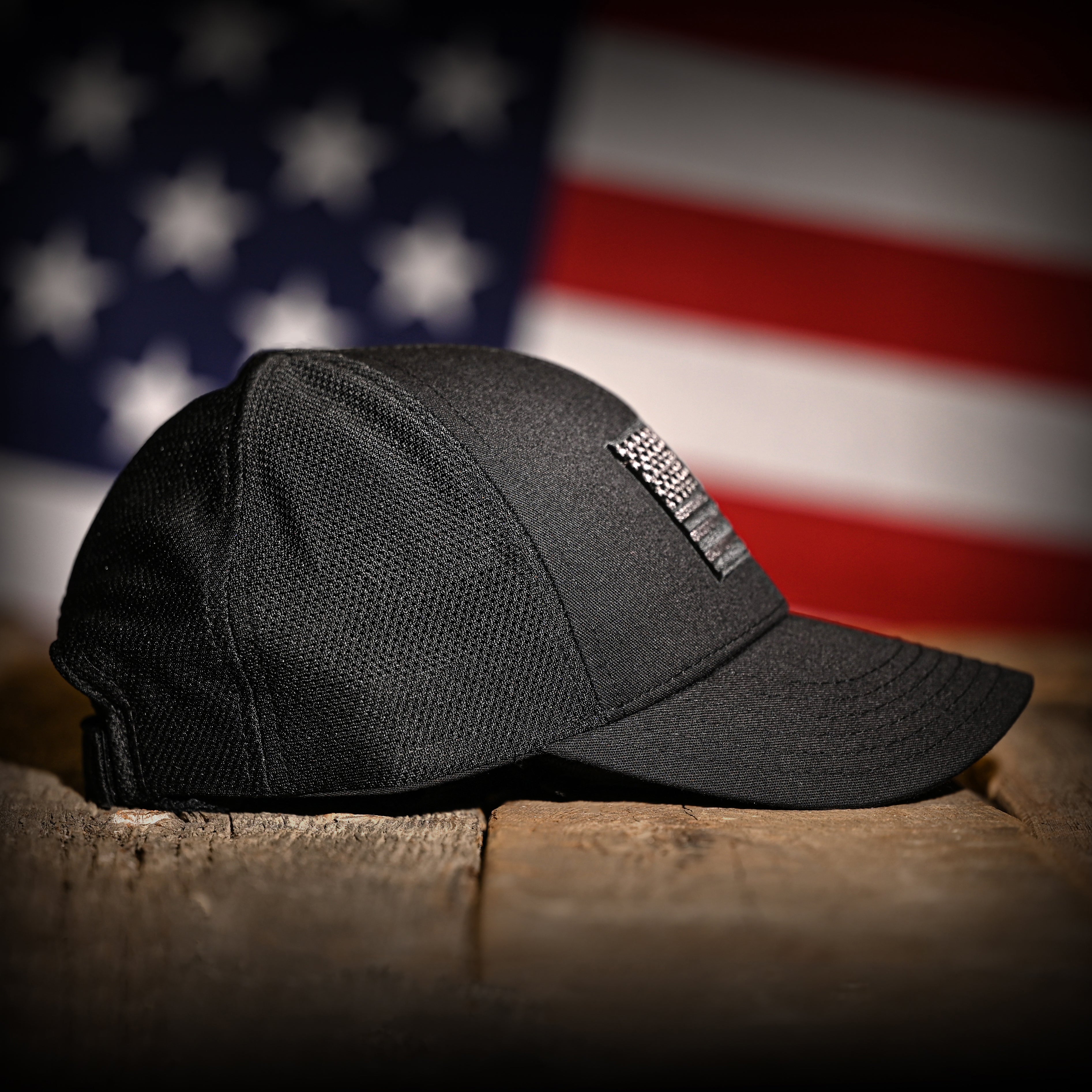 Patriotic Midnight Black American Flag Hat Made in USA | Freedom
