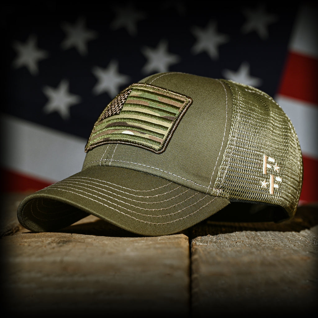 MultiCam American Flag Patch Ball Cap