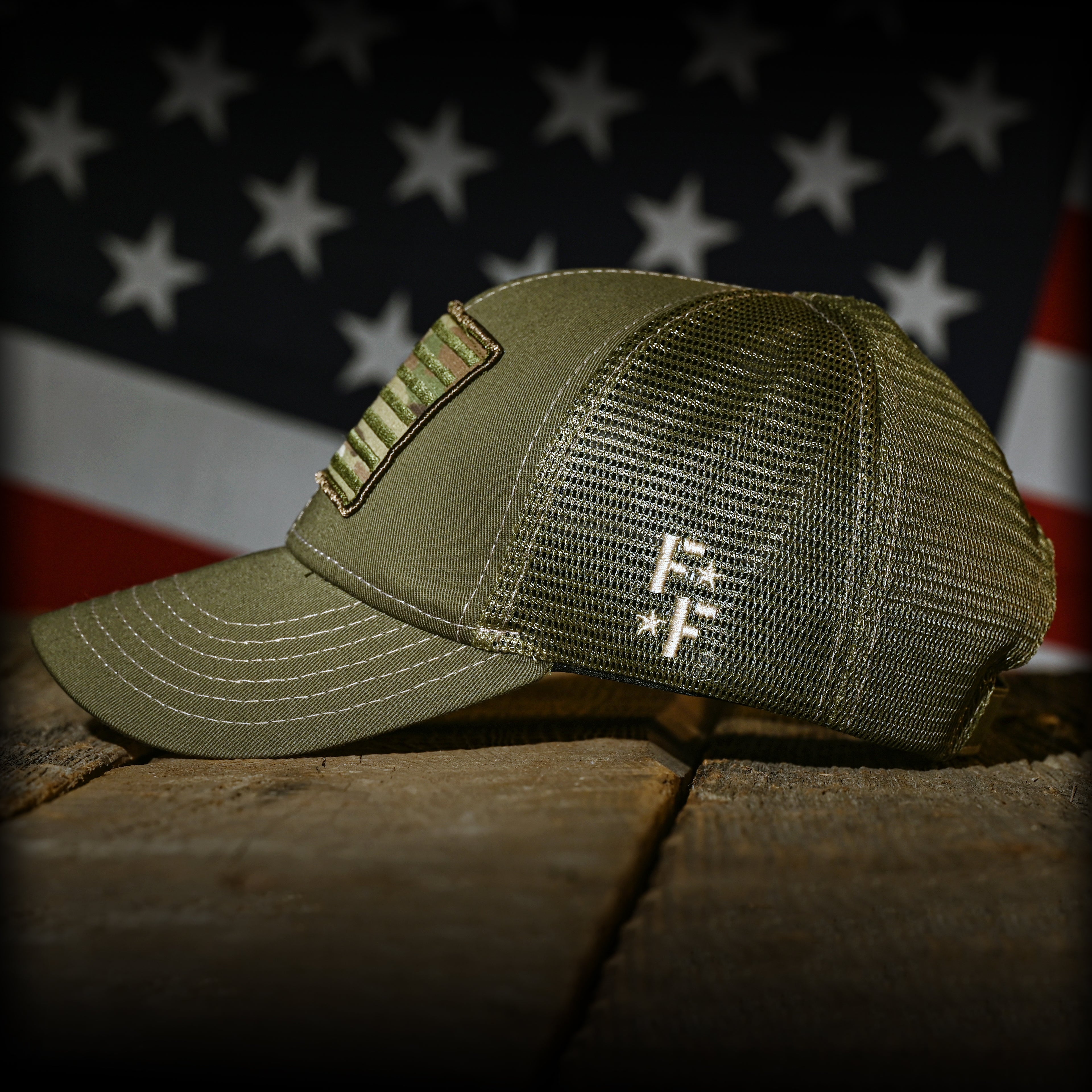 Buy Green  MultiCam American Flag Patch Ball Cap