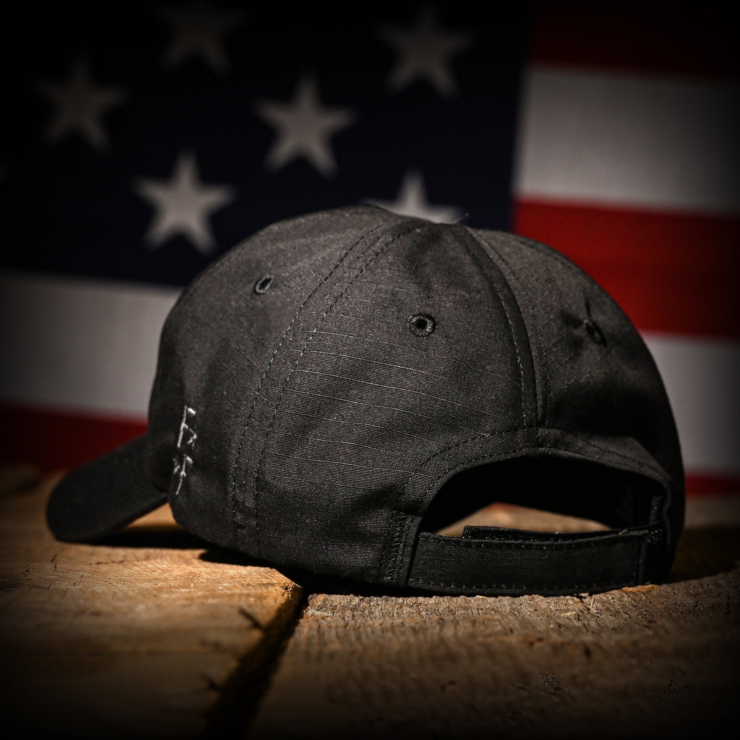 Murdered Out Black Ripstop American Flag Range Hat – Freedom Fatigues