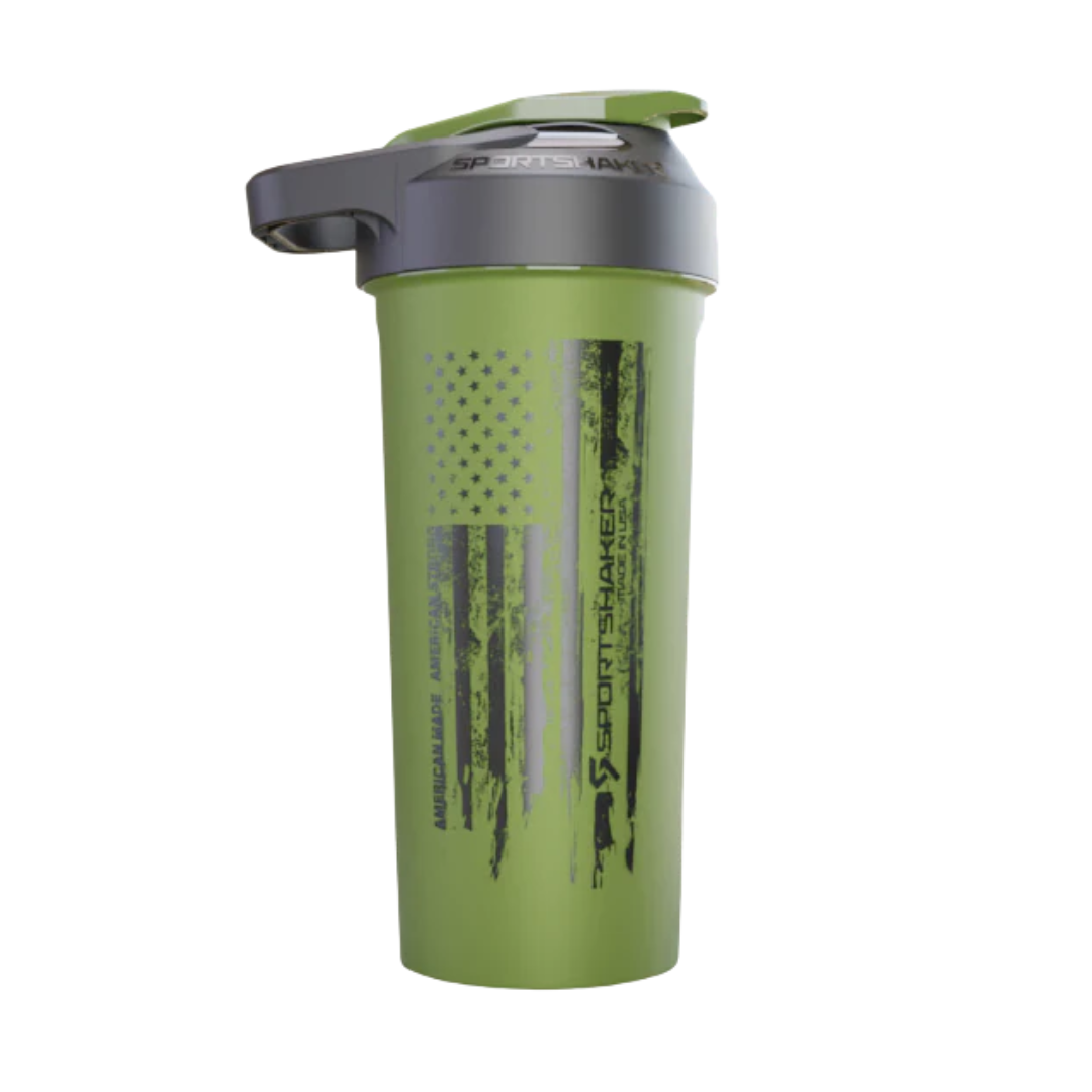 OD Green American Flag Shaker Bottle