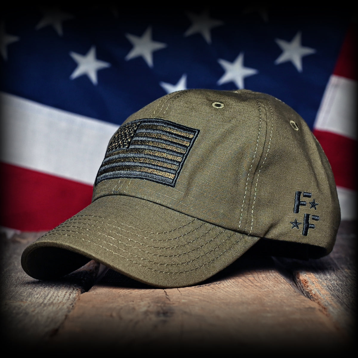OD Green Ripstop Full Fabric American Flag Range Hat