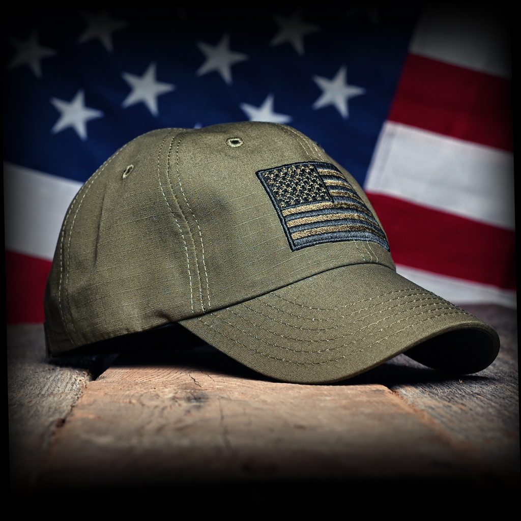 OD Green Ripstop Full Fabric American Flag Range Hat