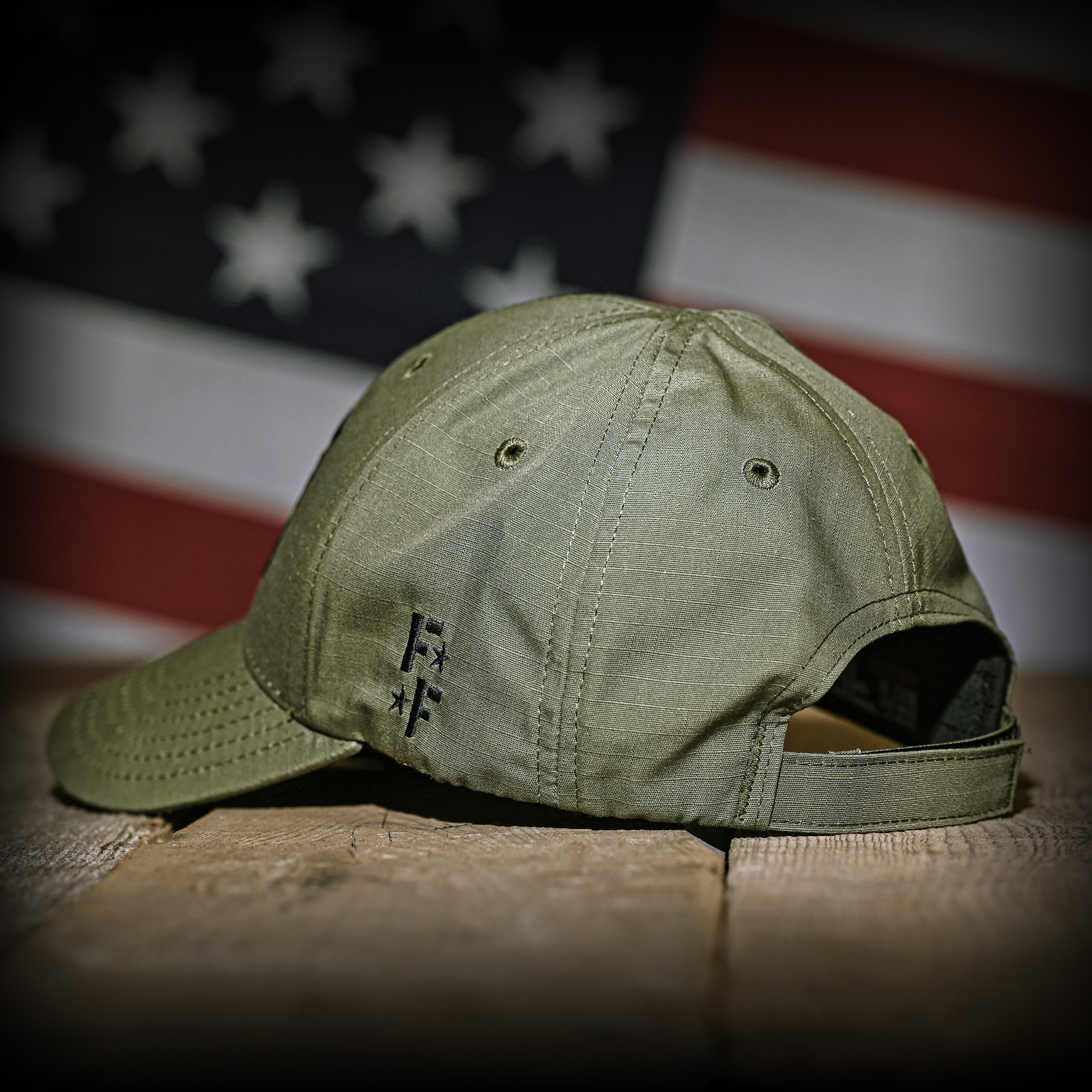 Ranger Green Ripstop Full Fabric American Flag Hat