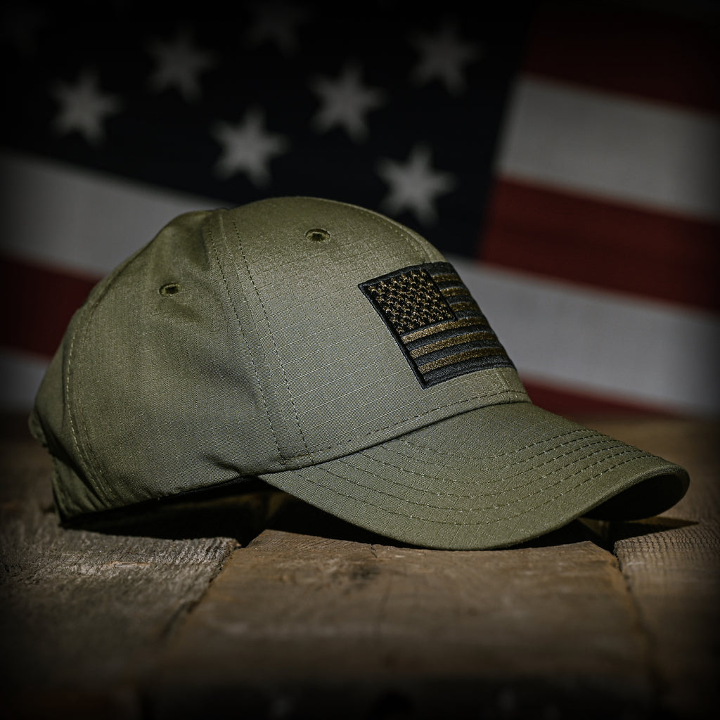 Ranger Green Ripstop Full Fabric American Flag Hat
