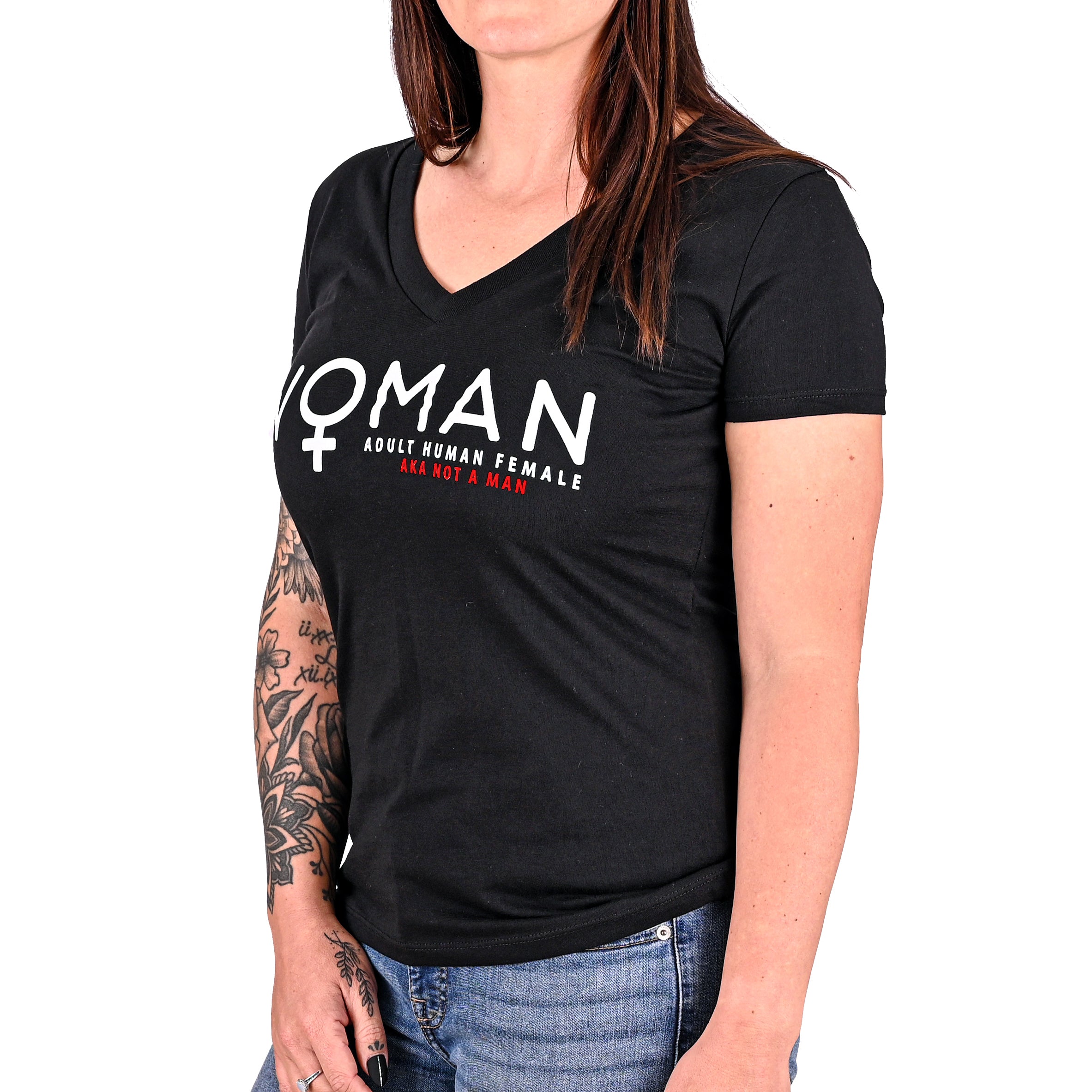 Woman Defined Patriotic V-Neck Shirt