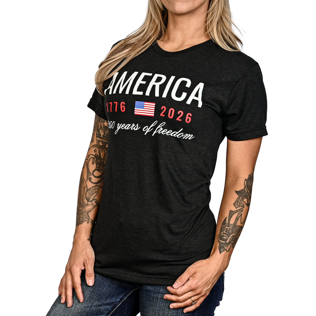 Women's 250 Years of Freedom Patriotic Boyfriend Fit T-Shirt