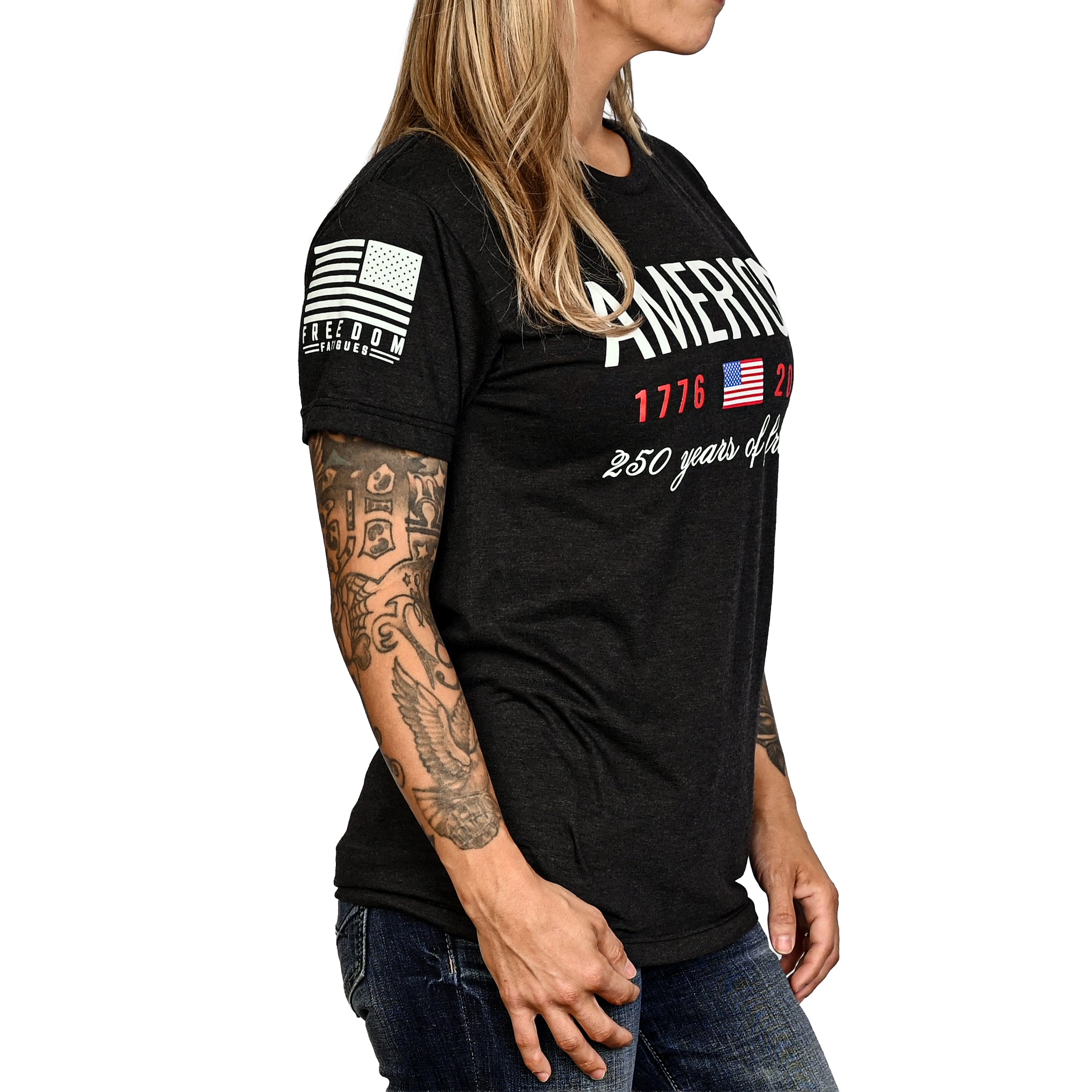 Women's 250 Years of Freedom Patriotic Boyfriend Fit T-Shirt