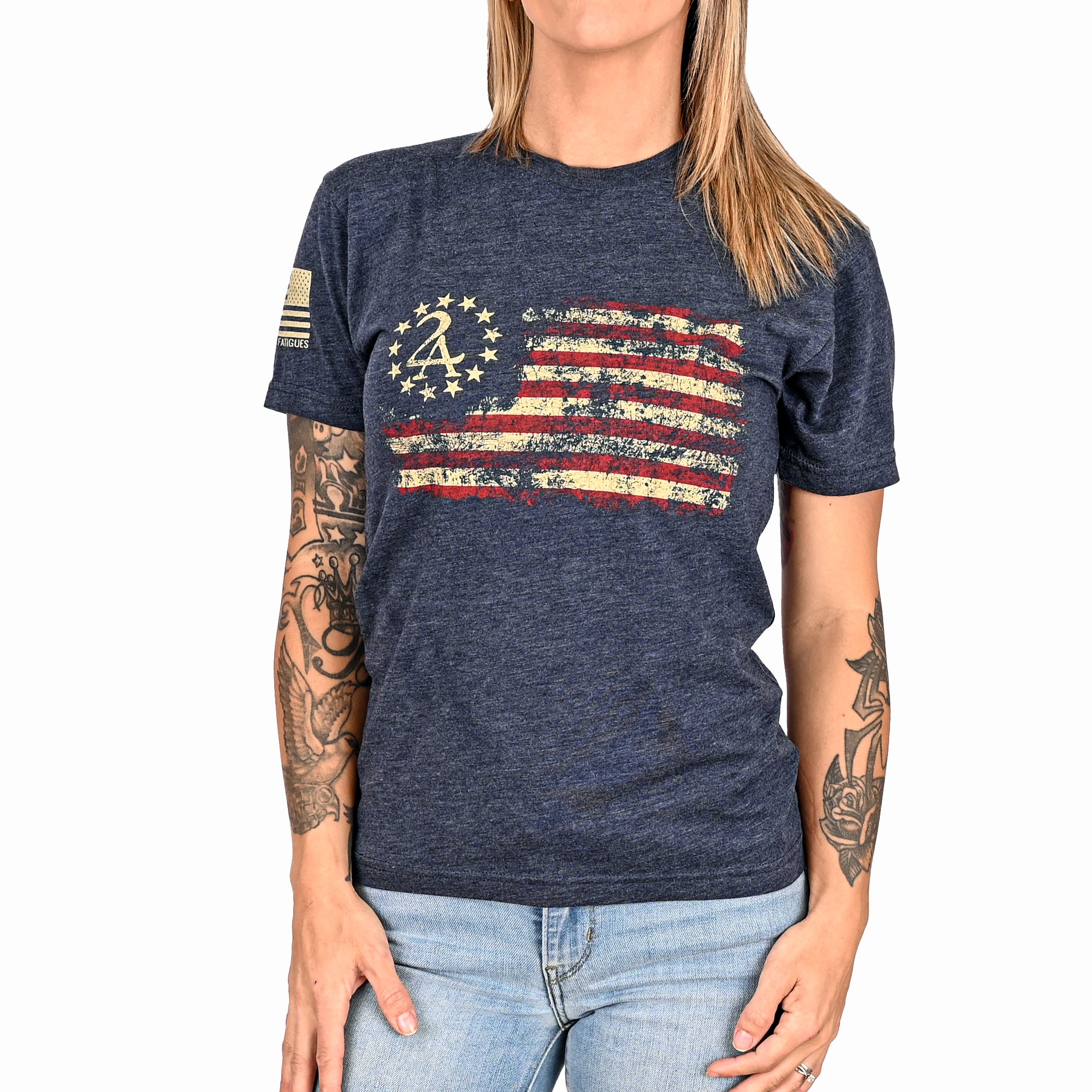 Women's 2A Betsy Ross Flag Patriotic T-Shirt