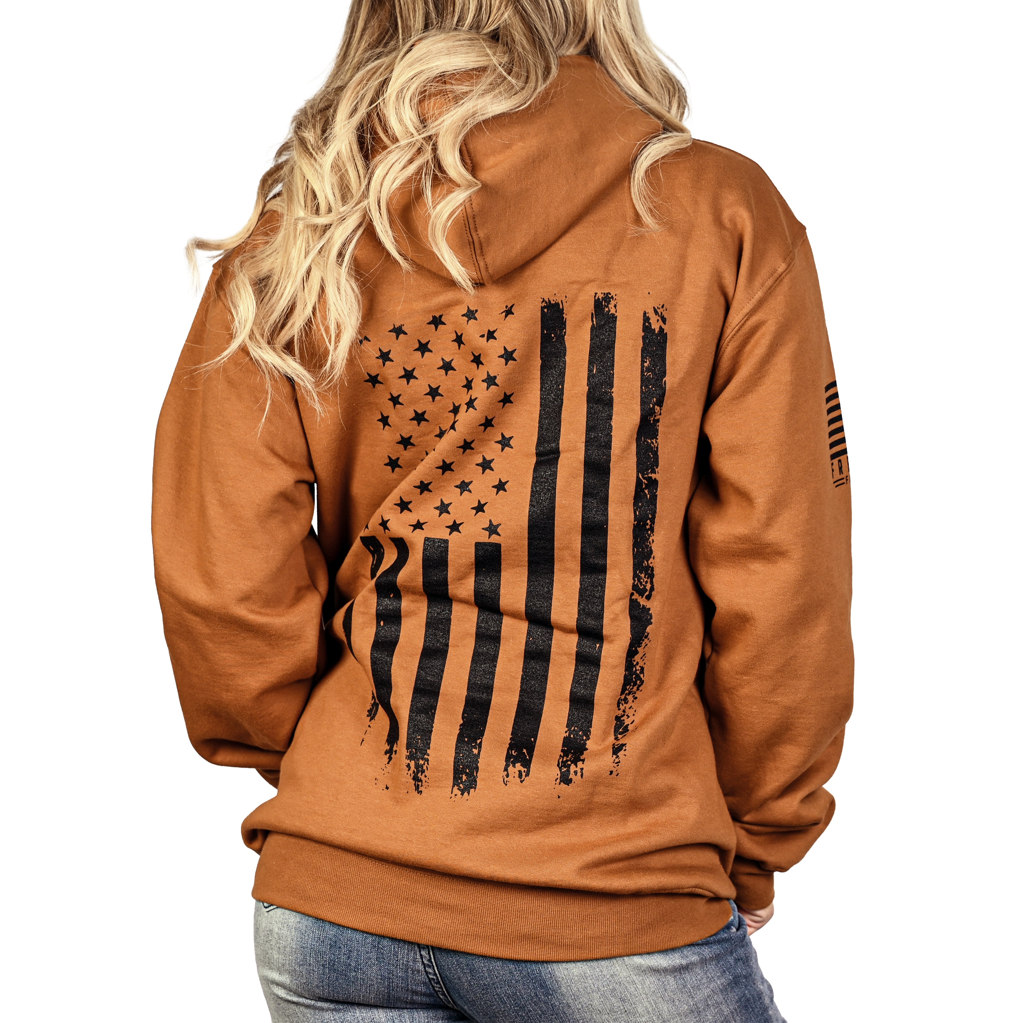 Women's Heavyweight Oversized American Flag Patriotic Hoodie