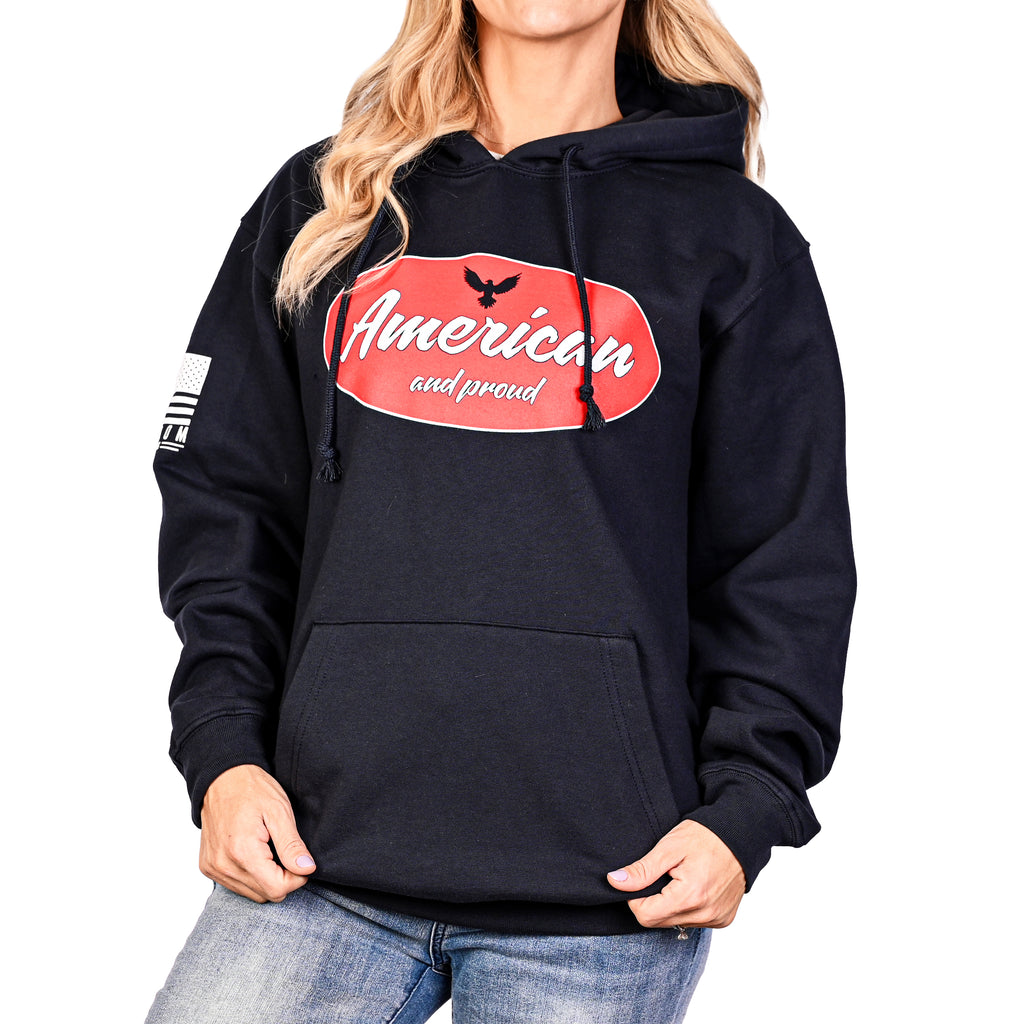 Women's Heavyweight Oversized American & Proud Patriotic Hoodie
