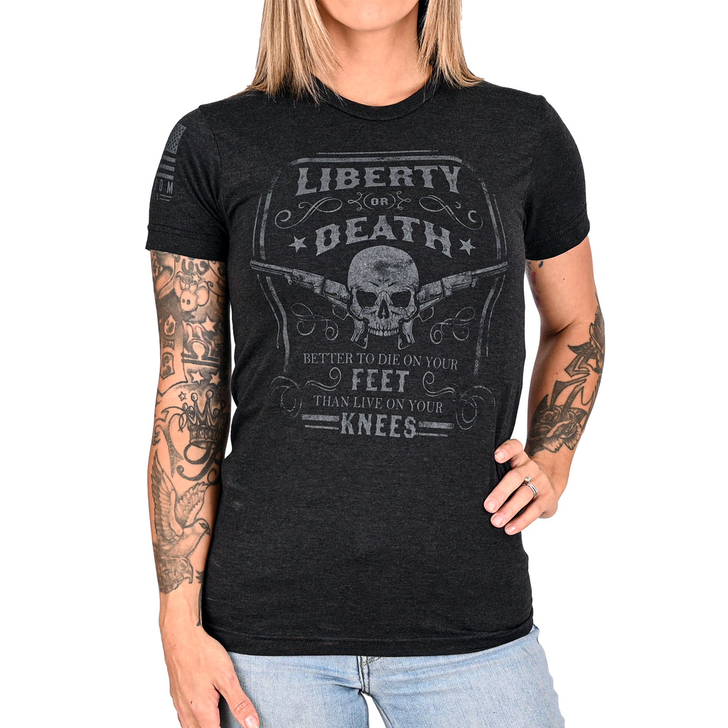  Women's Liberty or Death Patriotic T-Shirt