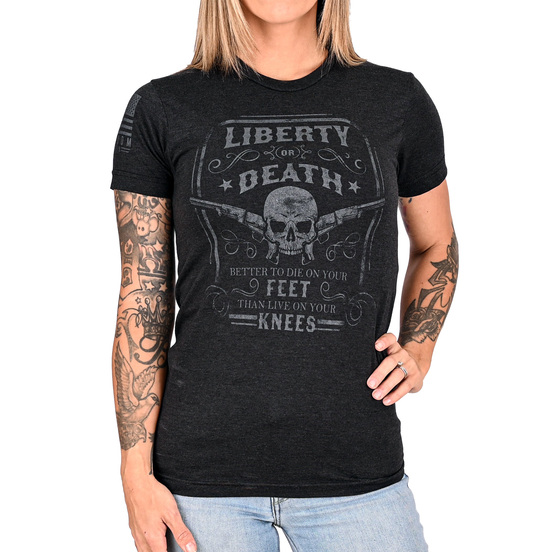  Women's Liberty or Death Patriotic T-Shirt