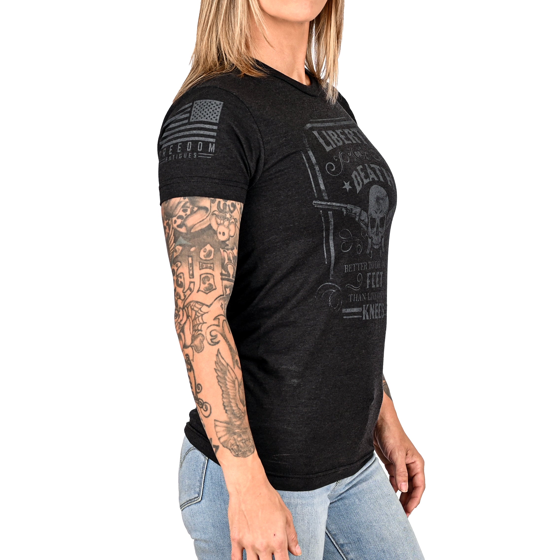 Women Liberty or Death T-Shirt for Sale