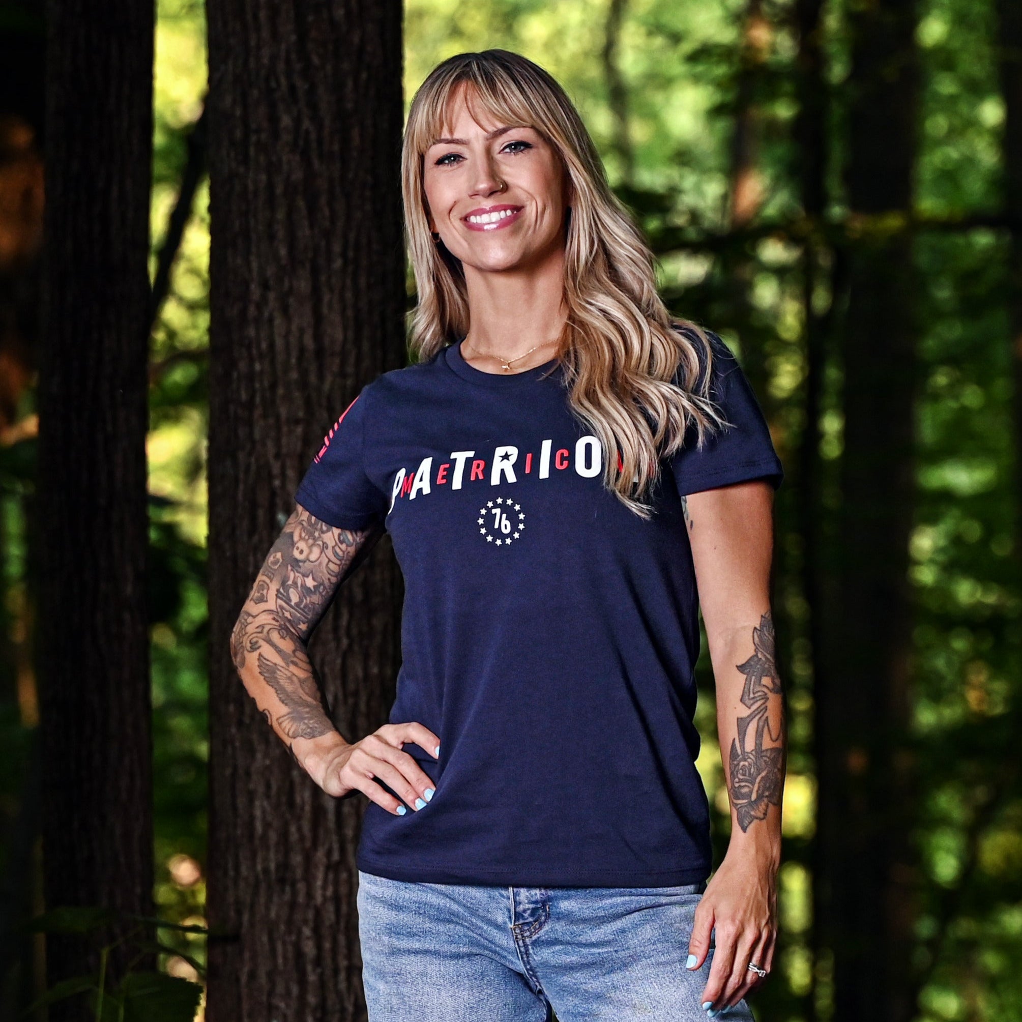 Women's American Patriot Relaxed Fit Cotton Tshirt Lifestyle Shot