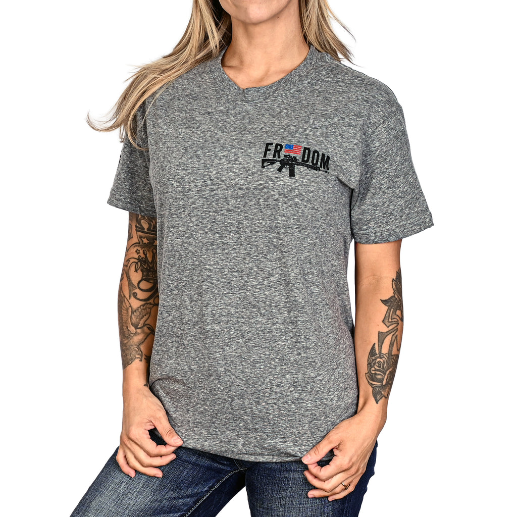 Women's Freedom Stick Patriotic 2A Boyfriend Fit T-Shirt