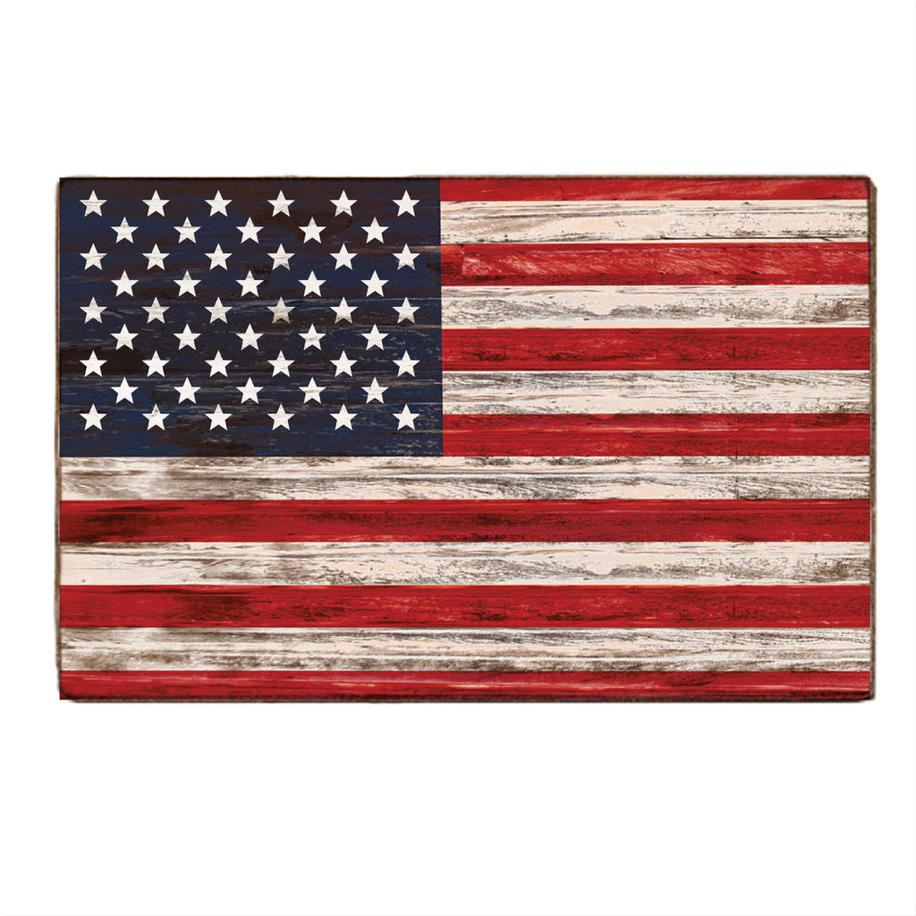 XL American Flag Wooden Block