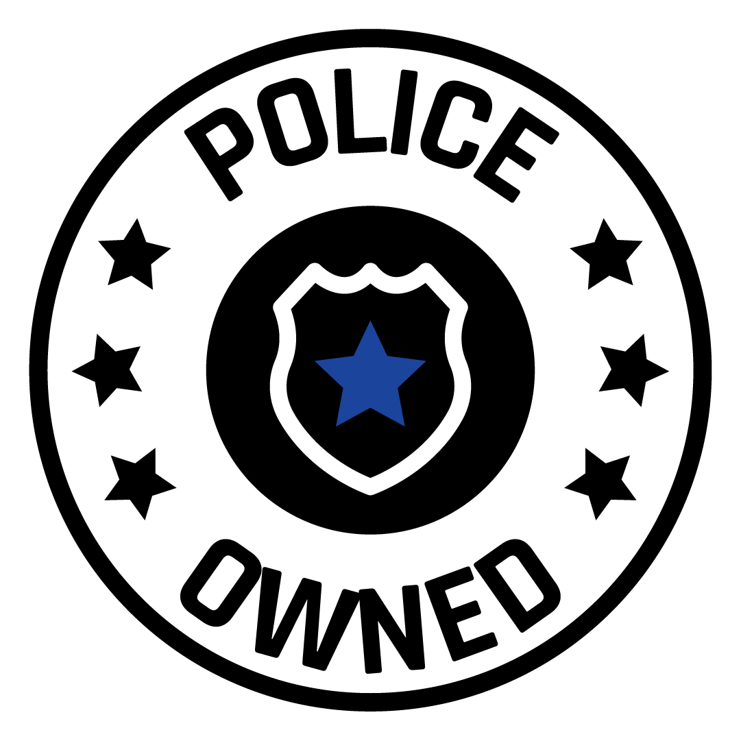Circular logo with 'POLICE OWNED' text and a blue star in the center, surrounded by stars.