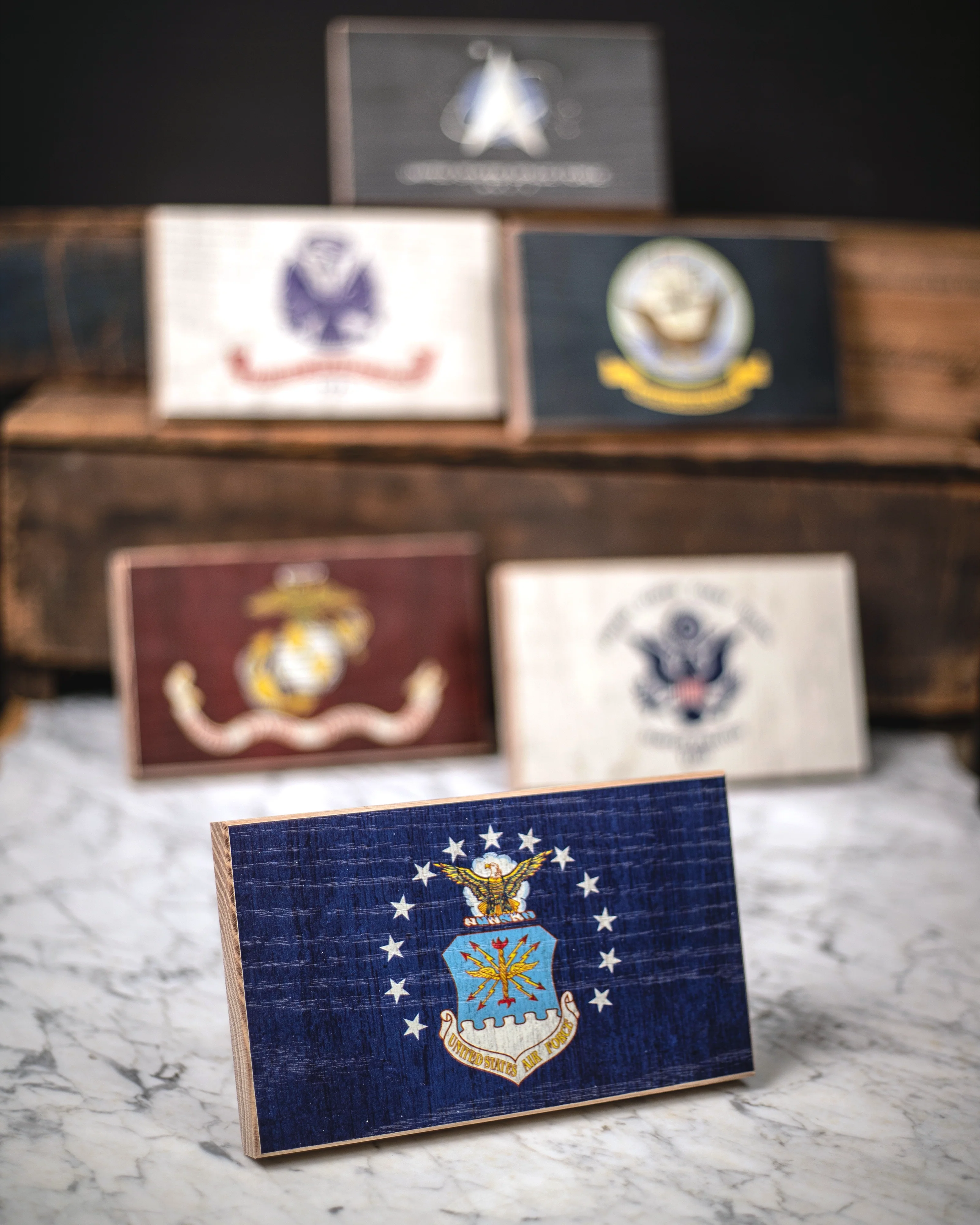 Air Force Wooden Desk Flag