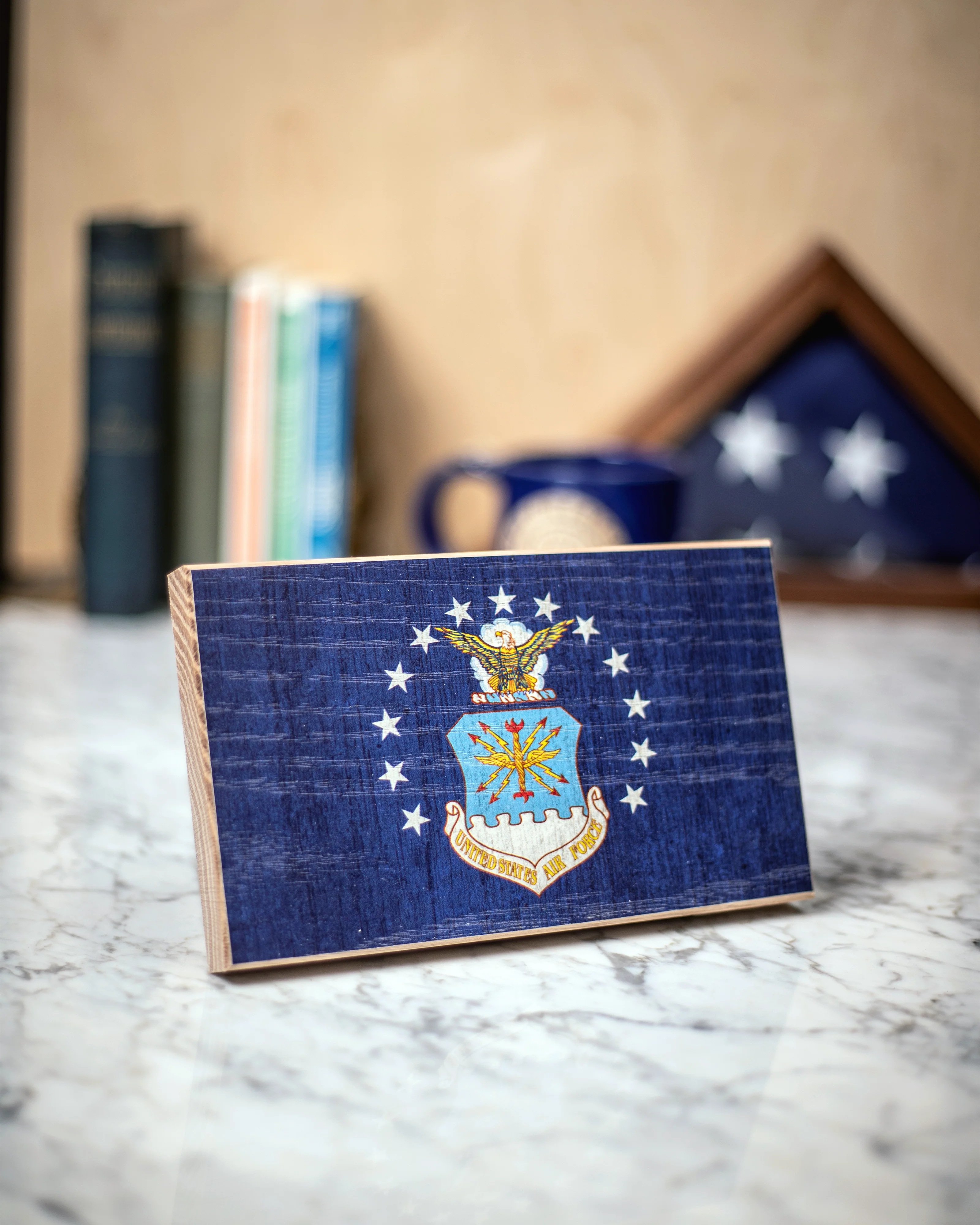 Air Force Wooden Desk Flag