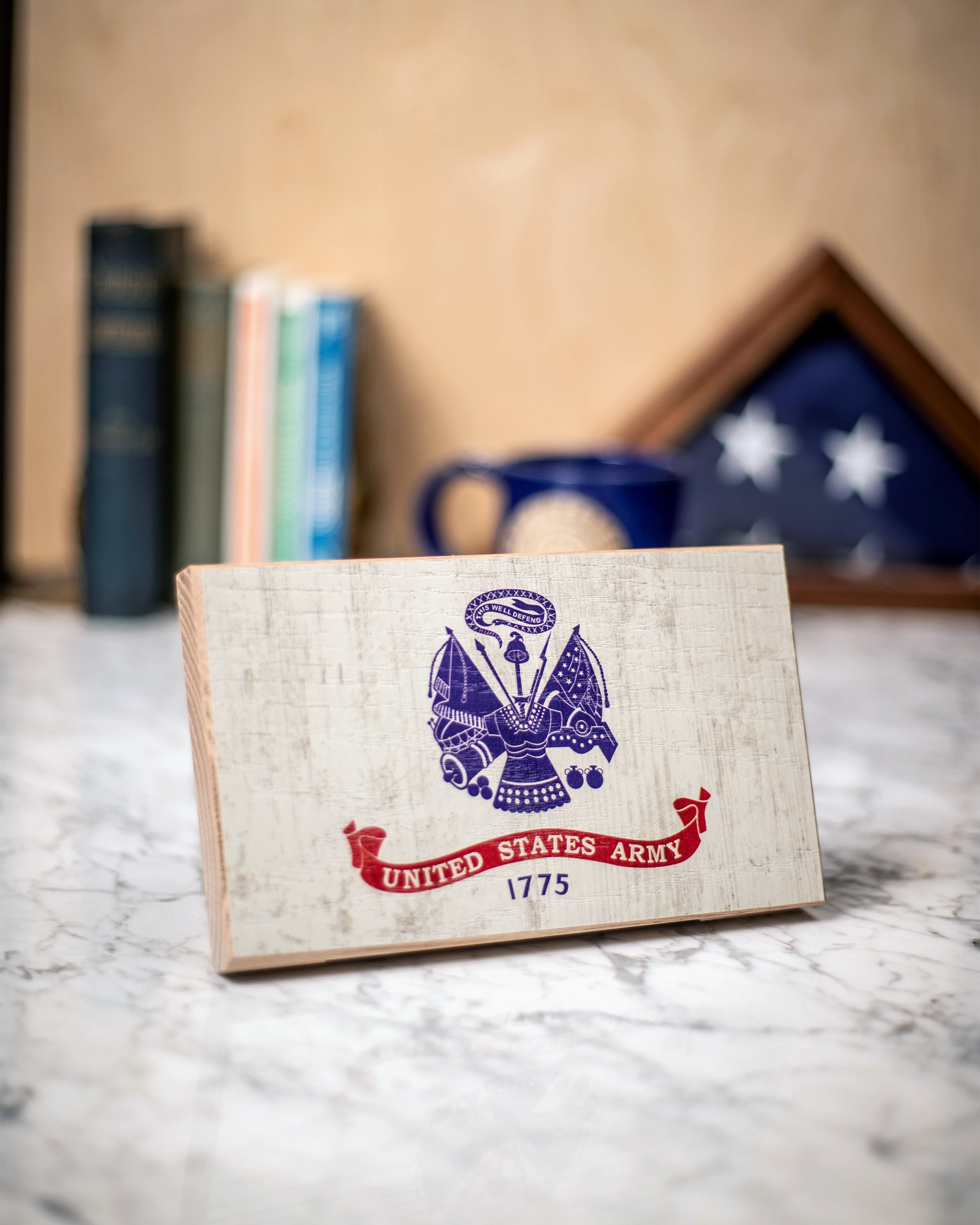 Army Wooden Desk Flag