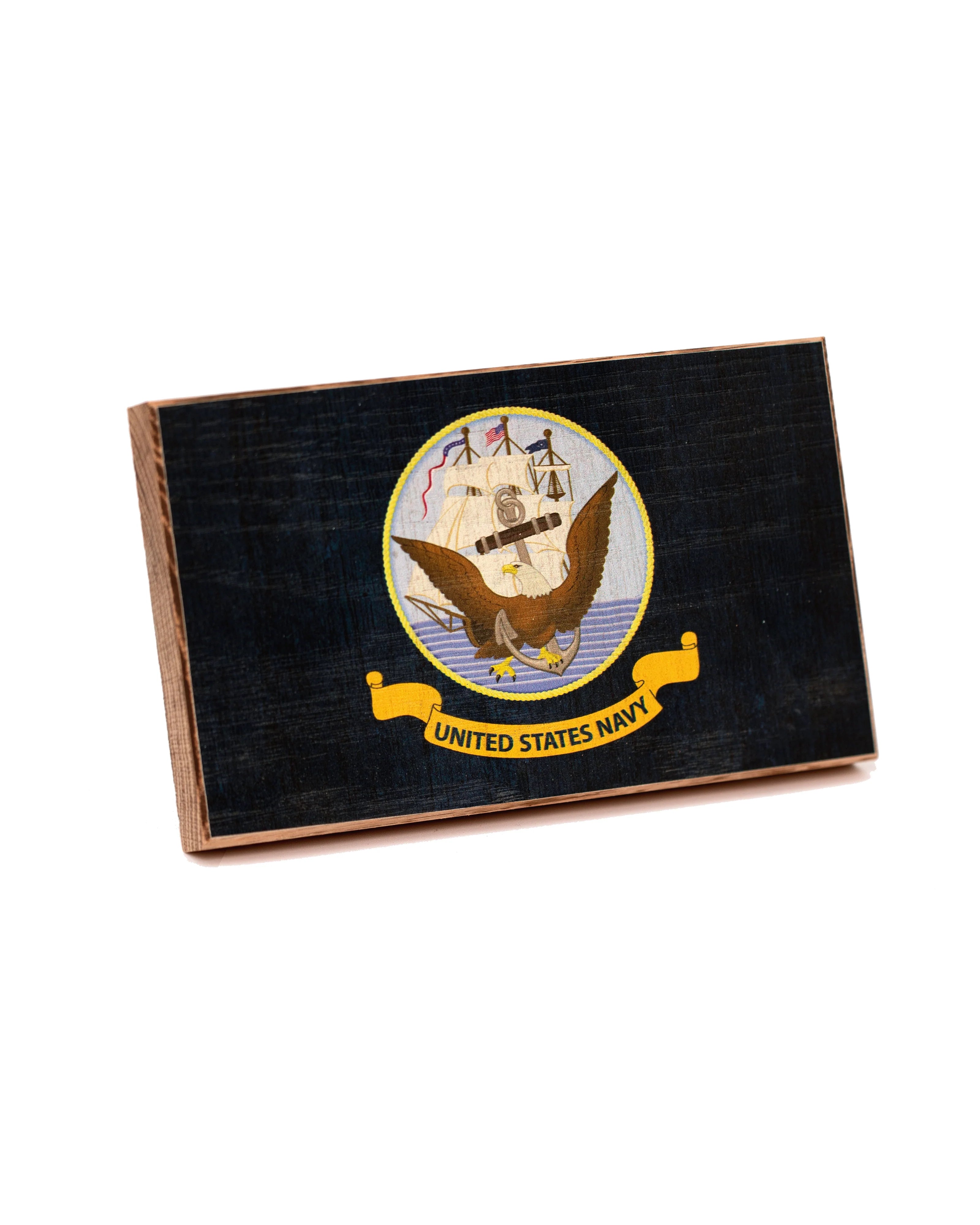 Navy Wooden Desk Flag