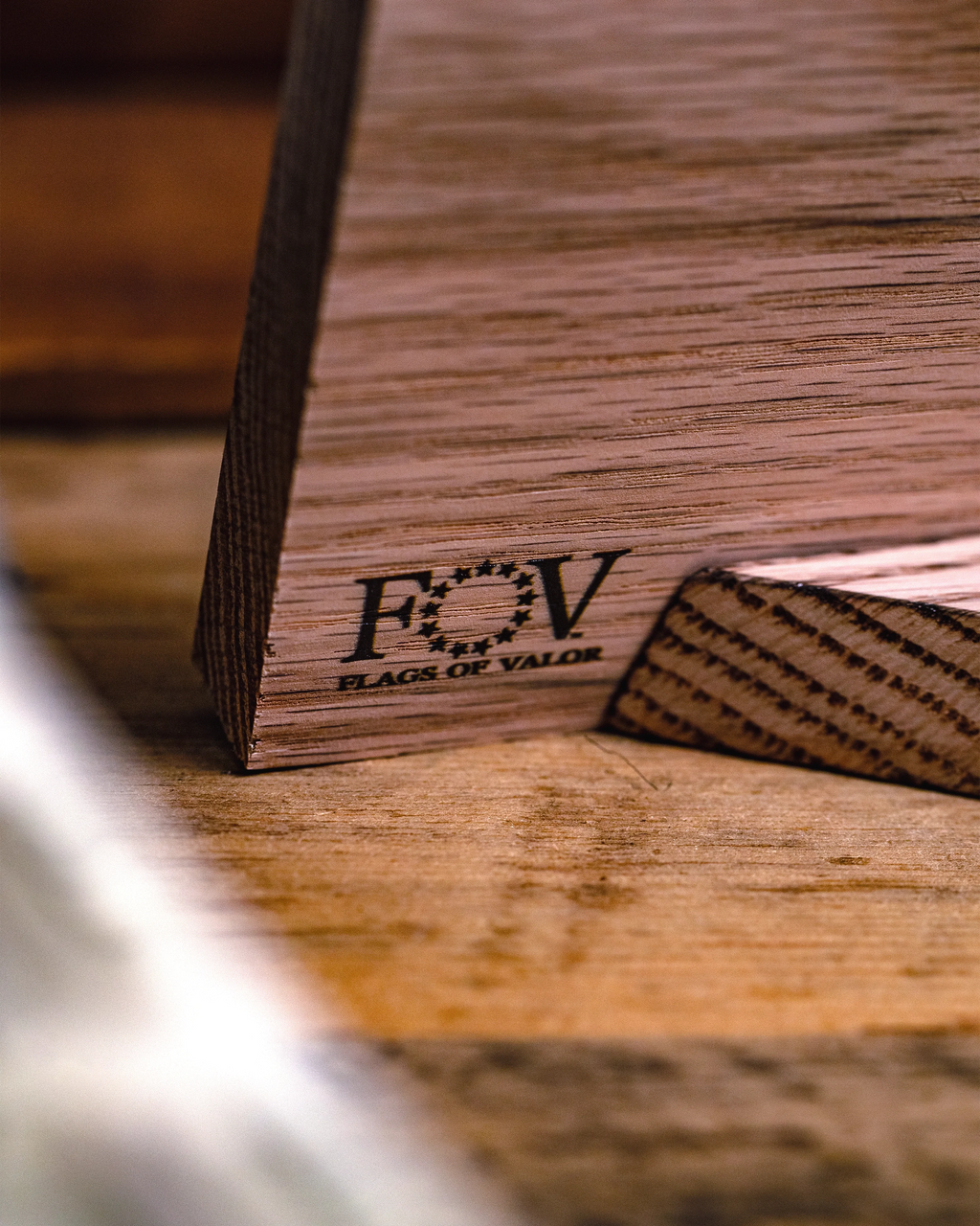 Navy Wooden Desk Flag