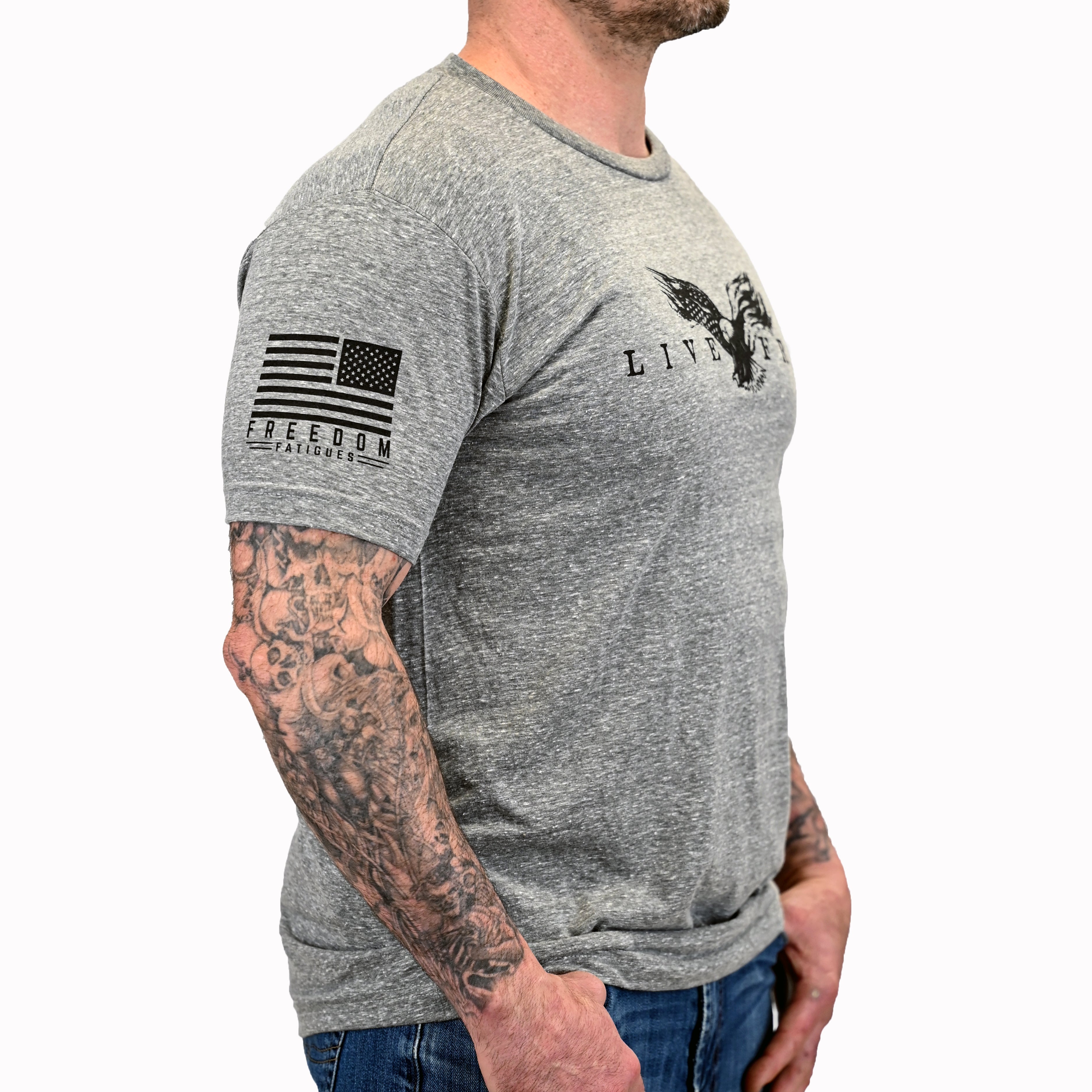 American-made Men's Live Free Patriotic T-Shirt