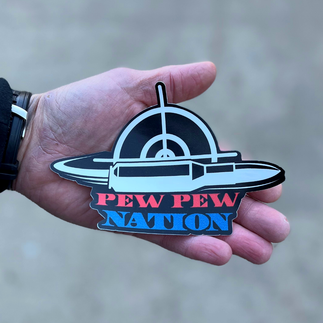 Pew Pew Nation Logo Sticker